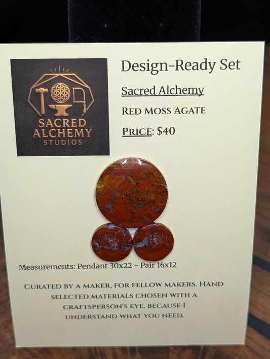Circle - Red Moss Agate - Design-Ready Sets by Sacred Alchemy Studios
