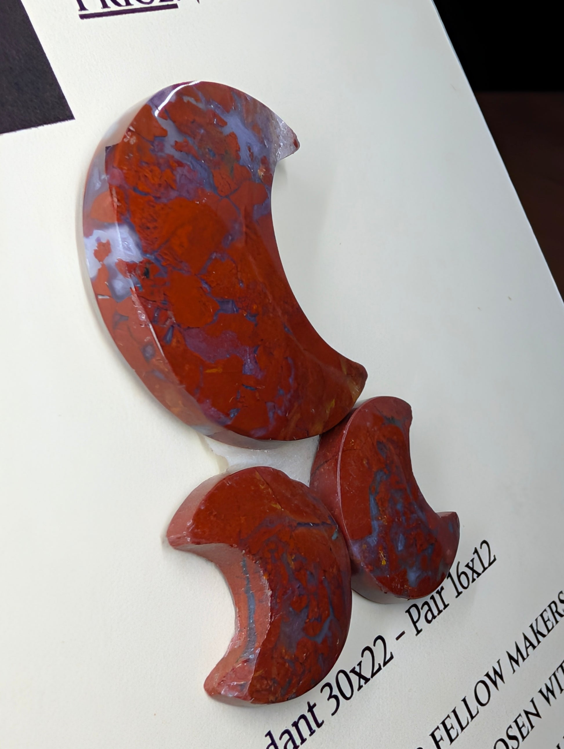 Crescent Moon - Red Moss Agate - Design-Ready Sets by Sacred Alchemy Studios