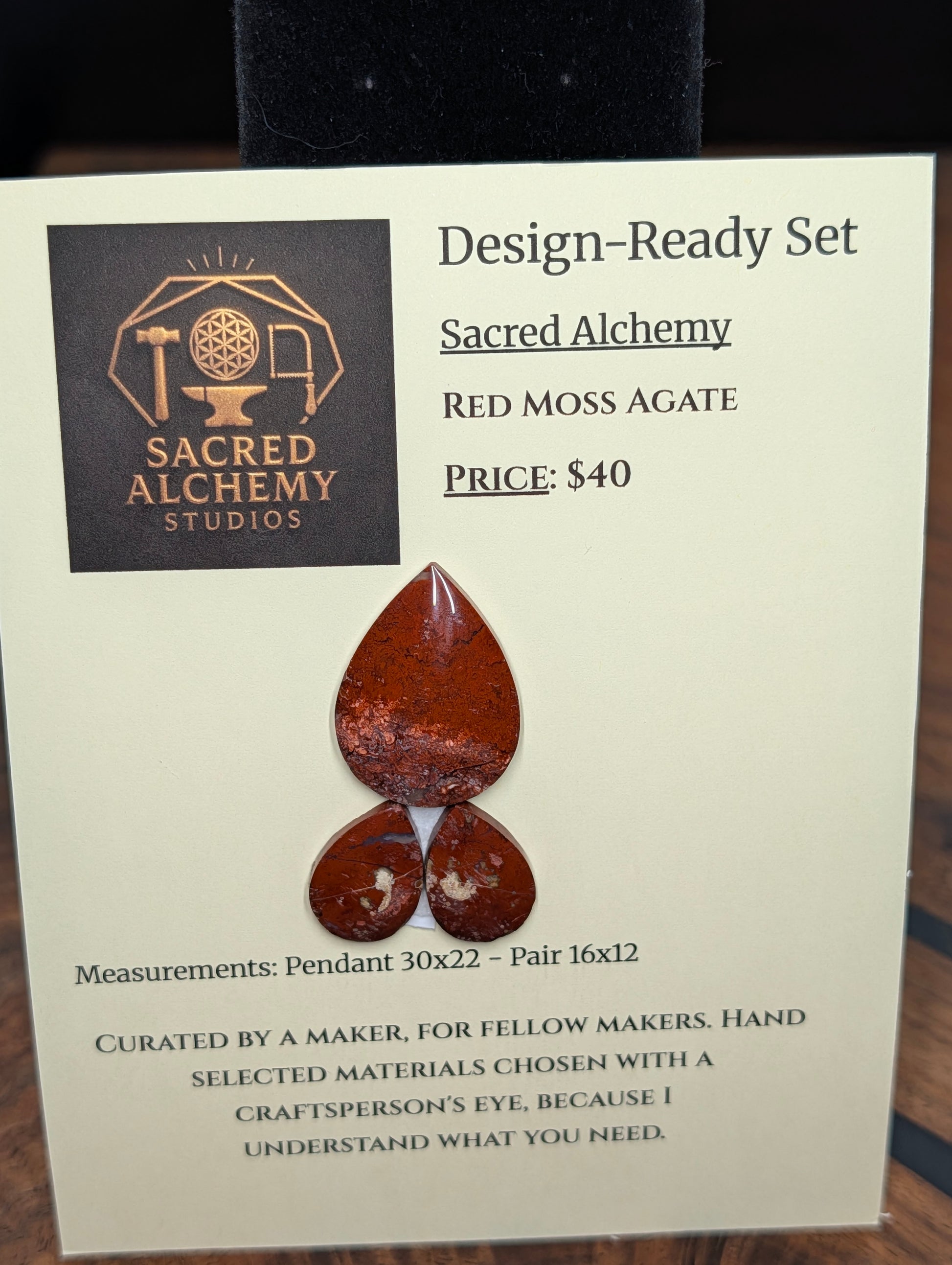 Tear Shape - Red Moss Agate - Design-Ready Sets by Sacred Alchemy Studios