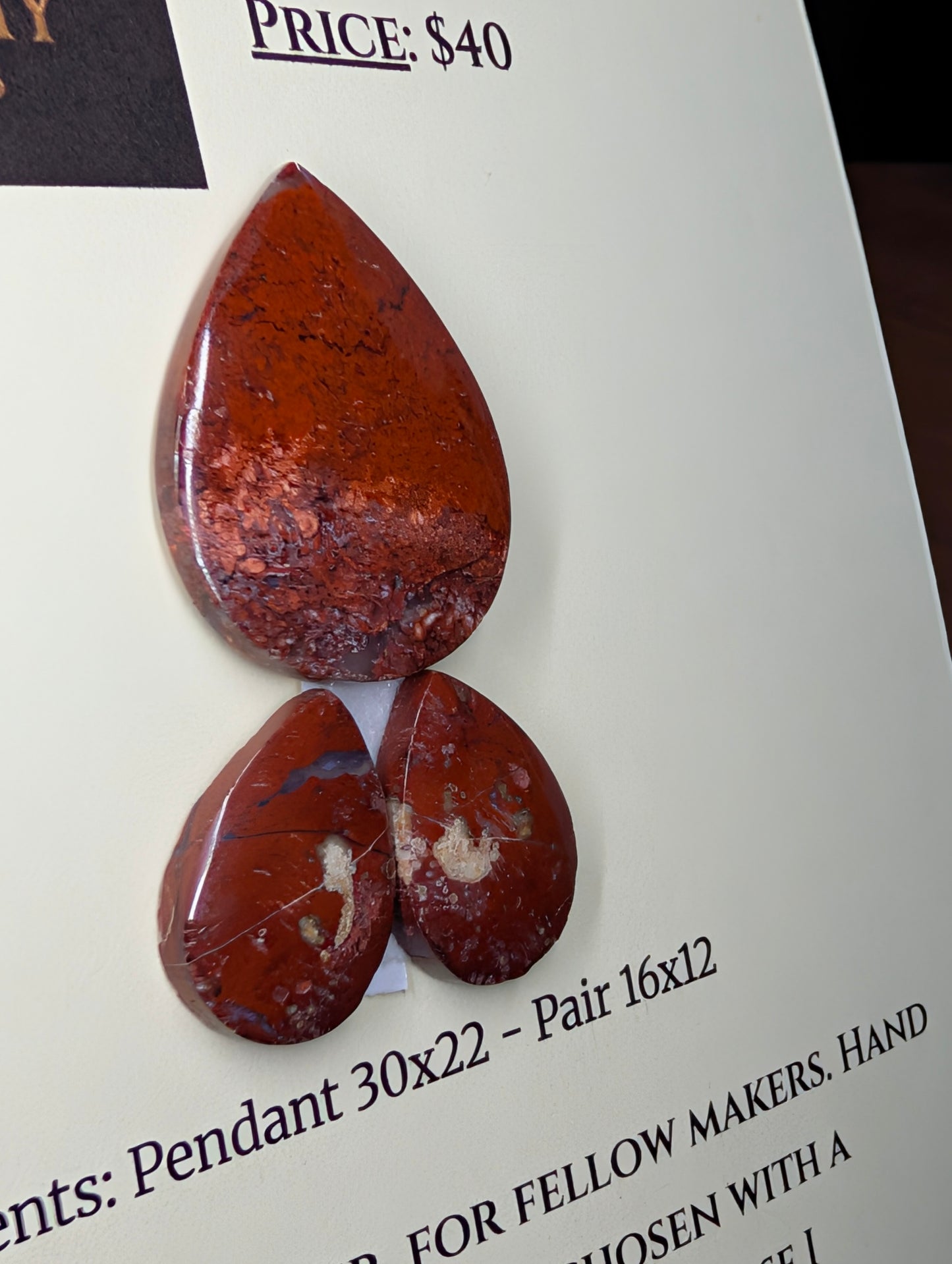 Tear Shape - Red Moss Agate - Design-Ready Sets by Sacred Alchemy Studios