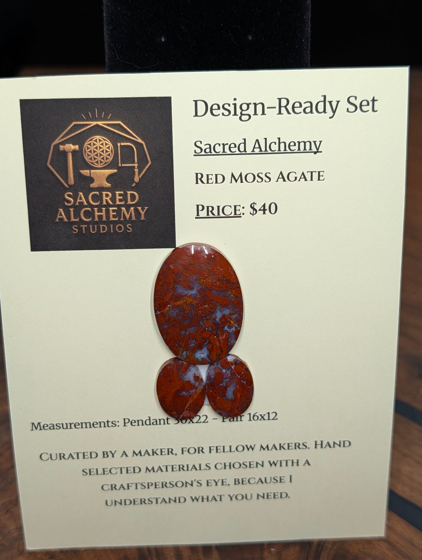 Oval Shape - Red Moss Agate - Design-Ready Sets by Sacred Alchemy Studios
