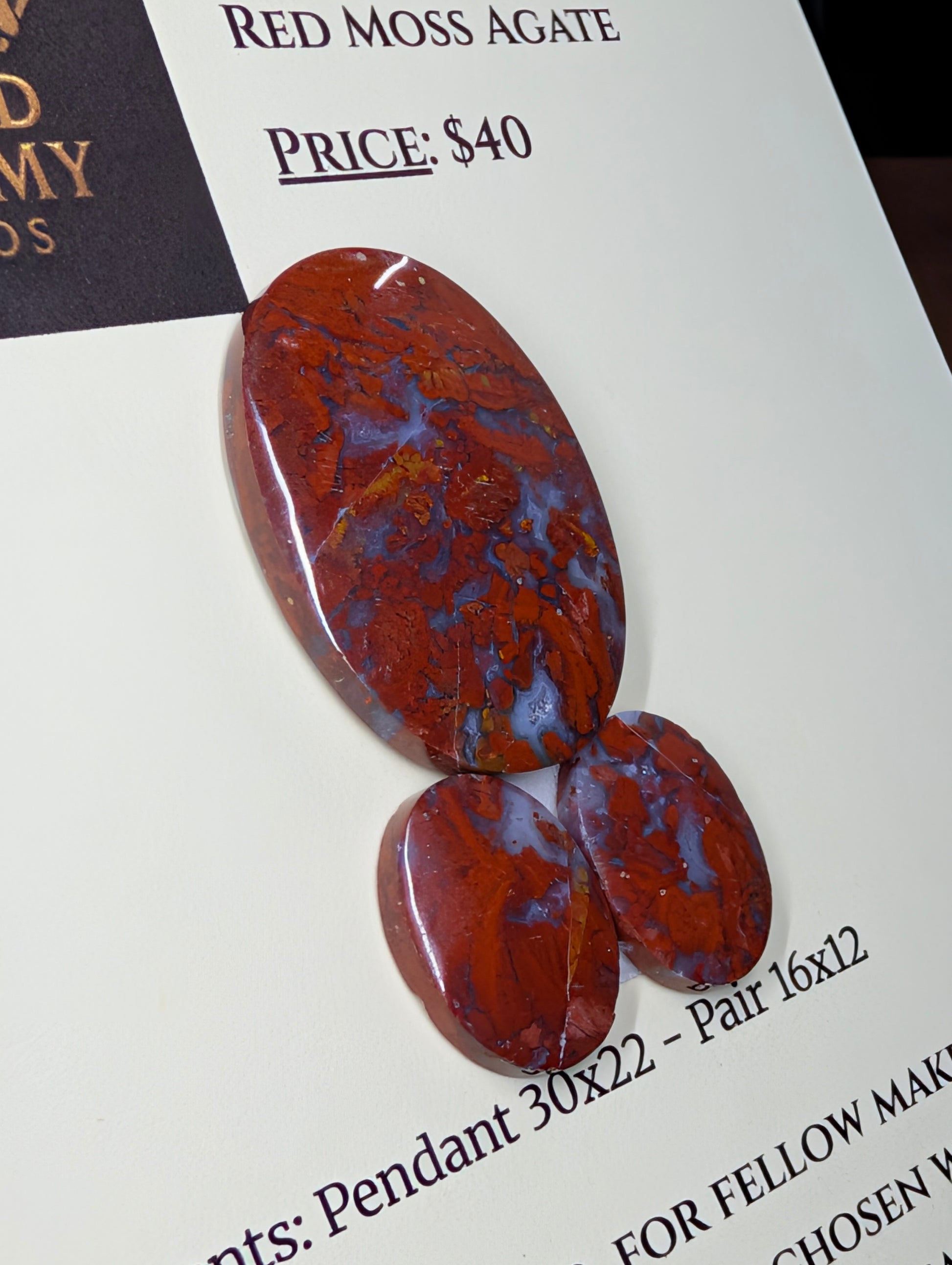 Oval Shape - Red Moss Agate - Design-Ready Sets by Sacred Alchemy Studios