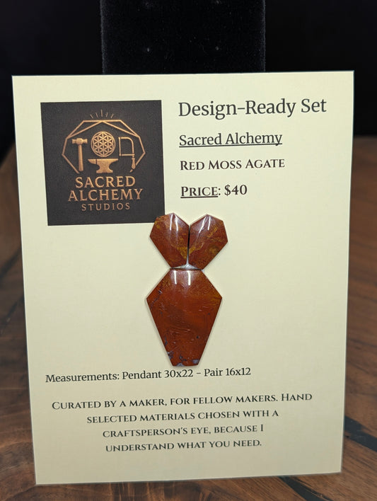 Coffin Shape - Red Moss Agate - Design-Ready Set by Sacred Alchemy Studios