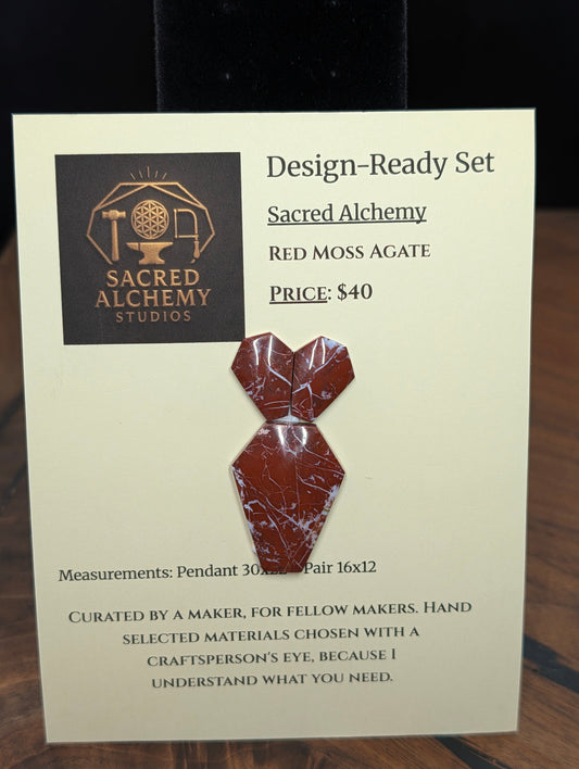 Coffin Shape - Red Moss Agate - Design-Ready Set by Sacred Alchemy Studios