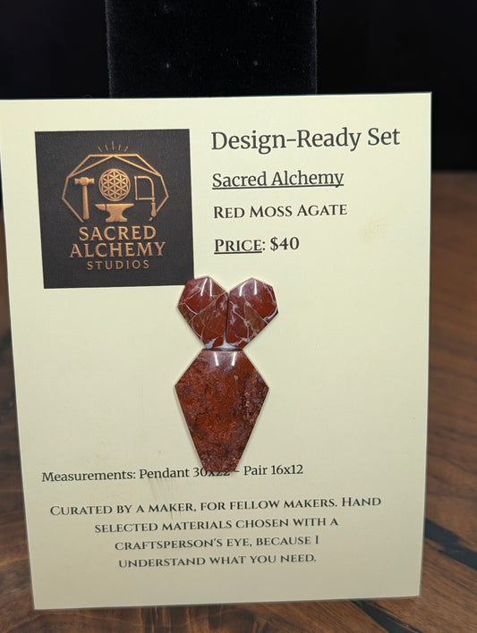 Coffin Shape - Red Moss Agate - Design-Ready Set by Sacred Alchemy Studios
