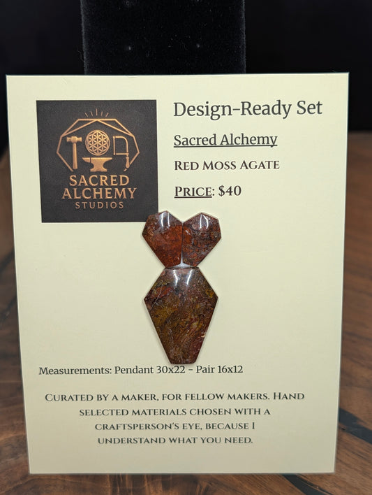 Coffin Shape - Red Moss Agate - Design-Ready Set by Sacred Alchemy Studios