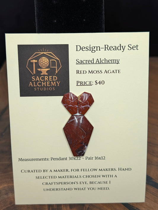 Coffin Shape - Red Moss Agate - Design-Ready Set by Sacred Alchemy Studios