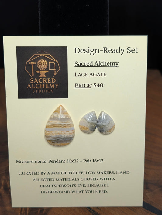 Tear Shape - Lace Agate - Design-Ready Set by Sacred Alchemy Studios