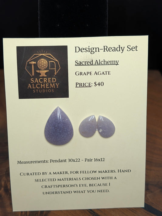 Tear Shape - Grape Agate - Design-Ready Set by Sacred Alchemy Studios