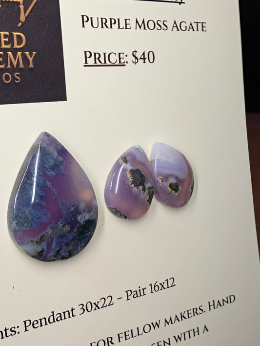 Tear Shape - Purple Moss Agate - Design-Ready Set by Sacred Alchemy Studios