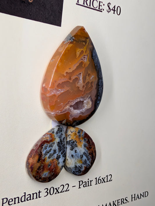 Tear Shape - Red Marcasite - Design-Ready Sets by Sacred Alchemy Studios