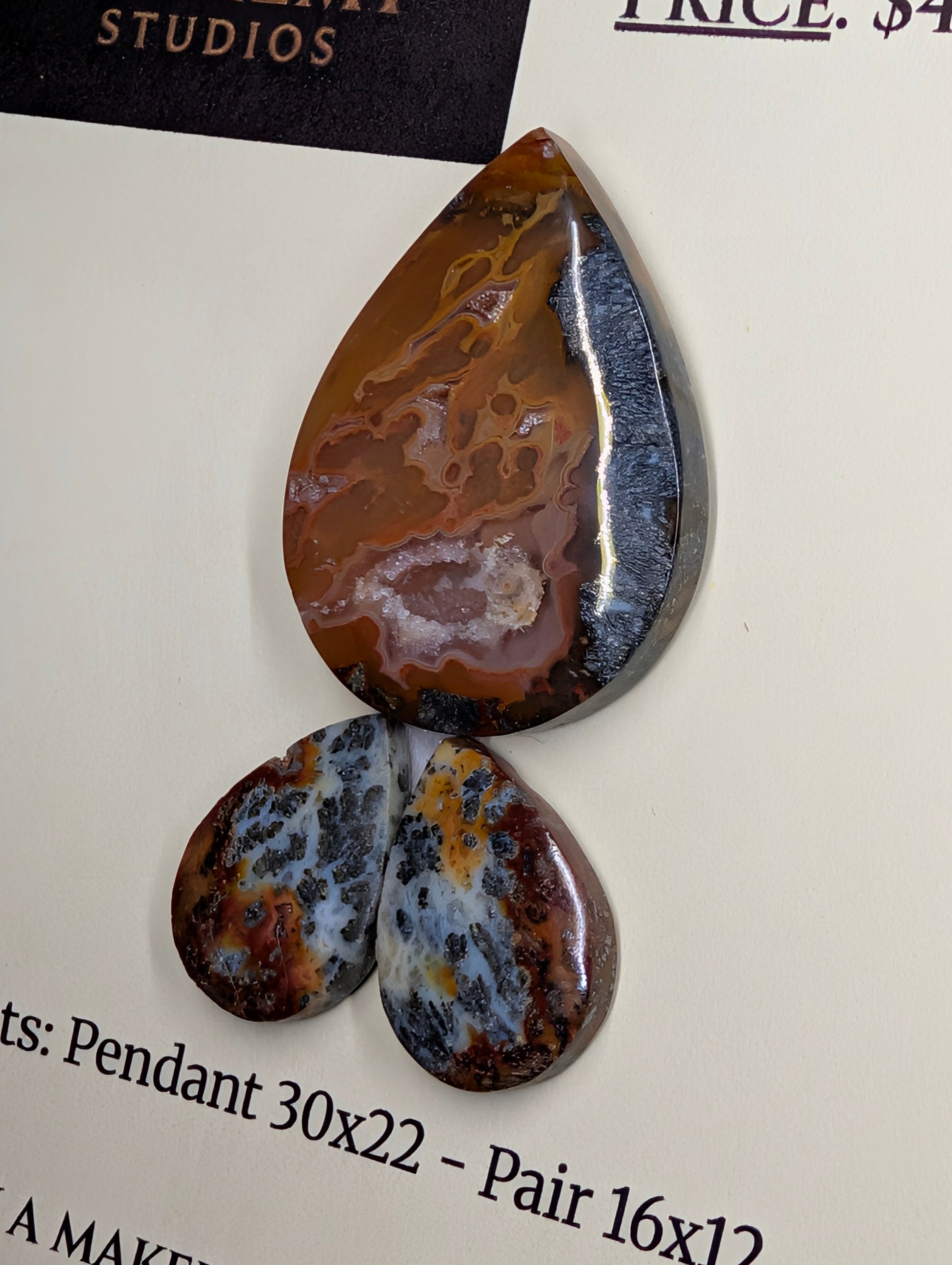 Tear Shape - Red Marcasite - Design-Ready Sets by Sacred Alchemy Studios