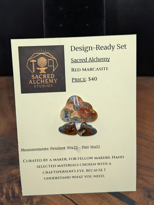 Cloud Shape - Red Marcasite - Design-Ready Sets by Sacred Alchemy Studios