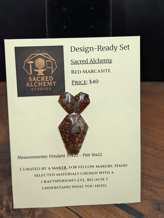 Coffin Shape - Red Marcasite - Design-Ready Set by Sacred Alchemy Studios