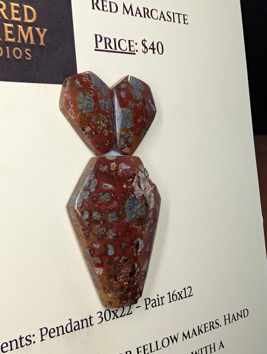 Coffin Shape - Red Marcasite - Design-Ready Set by Sacred Alchemy Studios