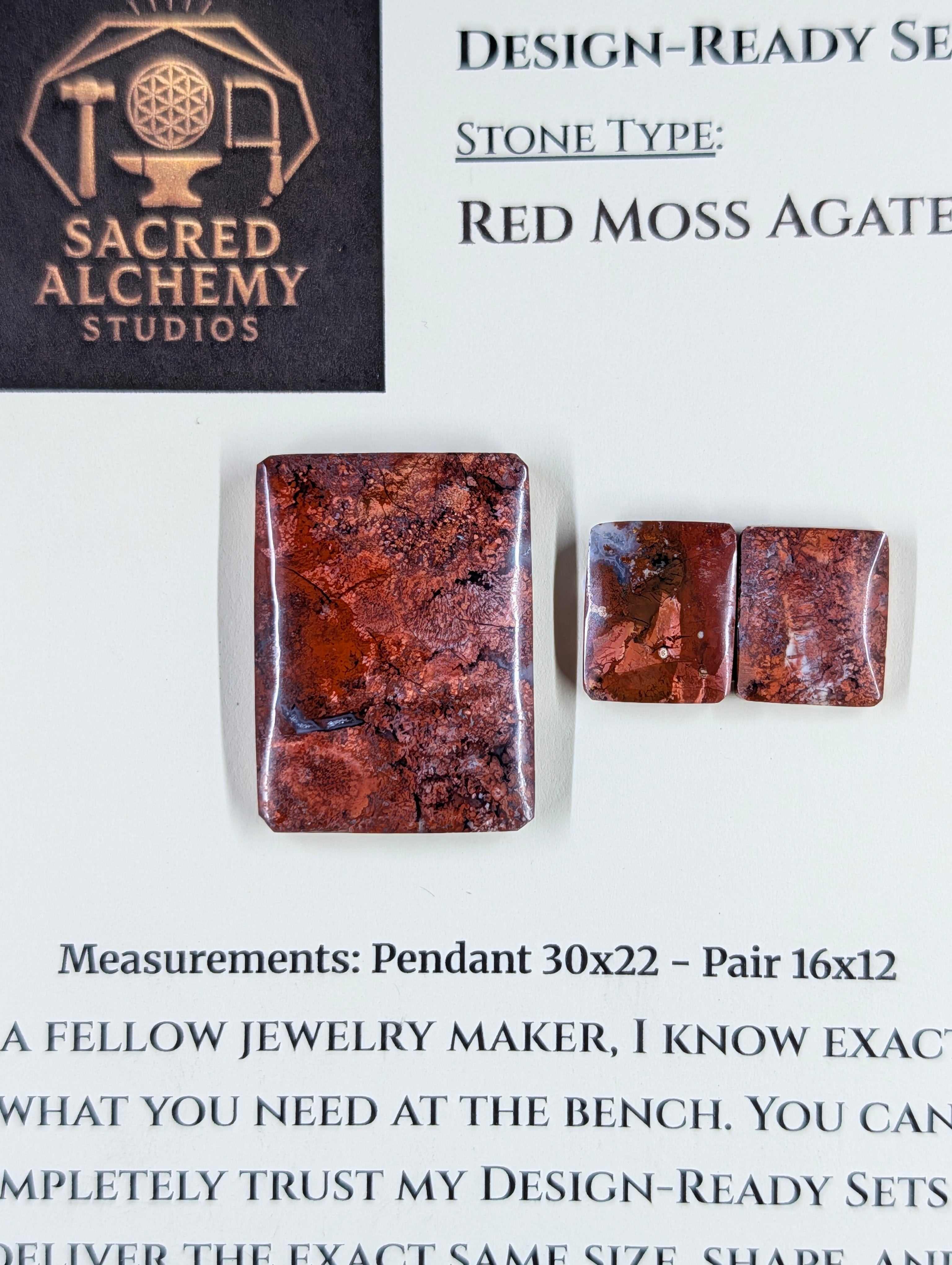 Rectangle Shape - Red Moss Agate - Design-Ready Sets by Sacred Alchemy Studios