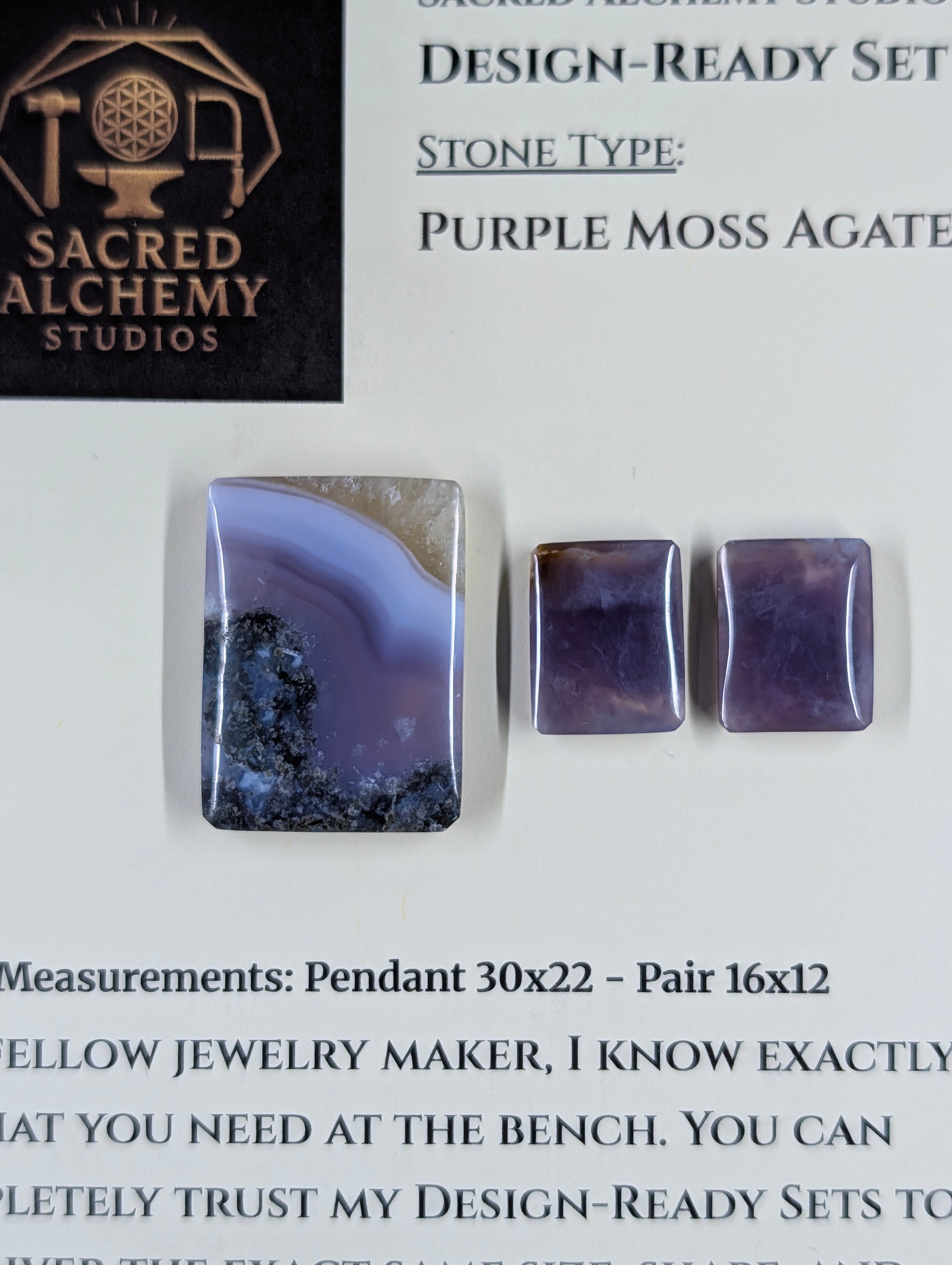Rectangle Shape - Purple Moss Agate - Design-Ready Sets by Sacred Alchemy Studios