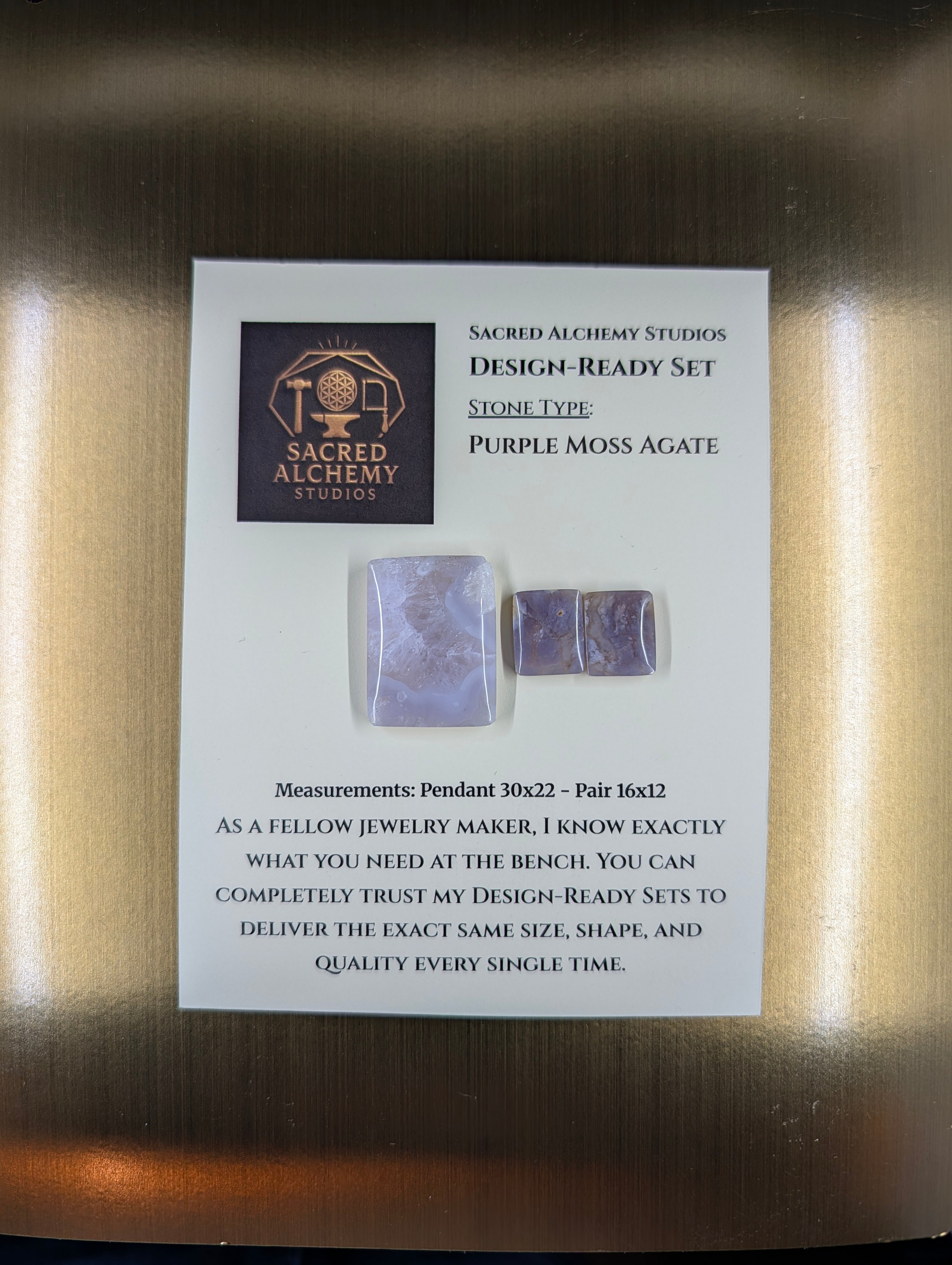 Rectangle Shape - Purple Moss Agate - Design-Ready Sets by Sacred Alchemy Studios