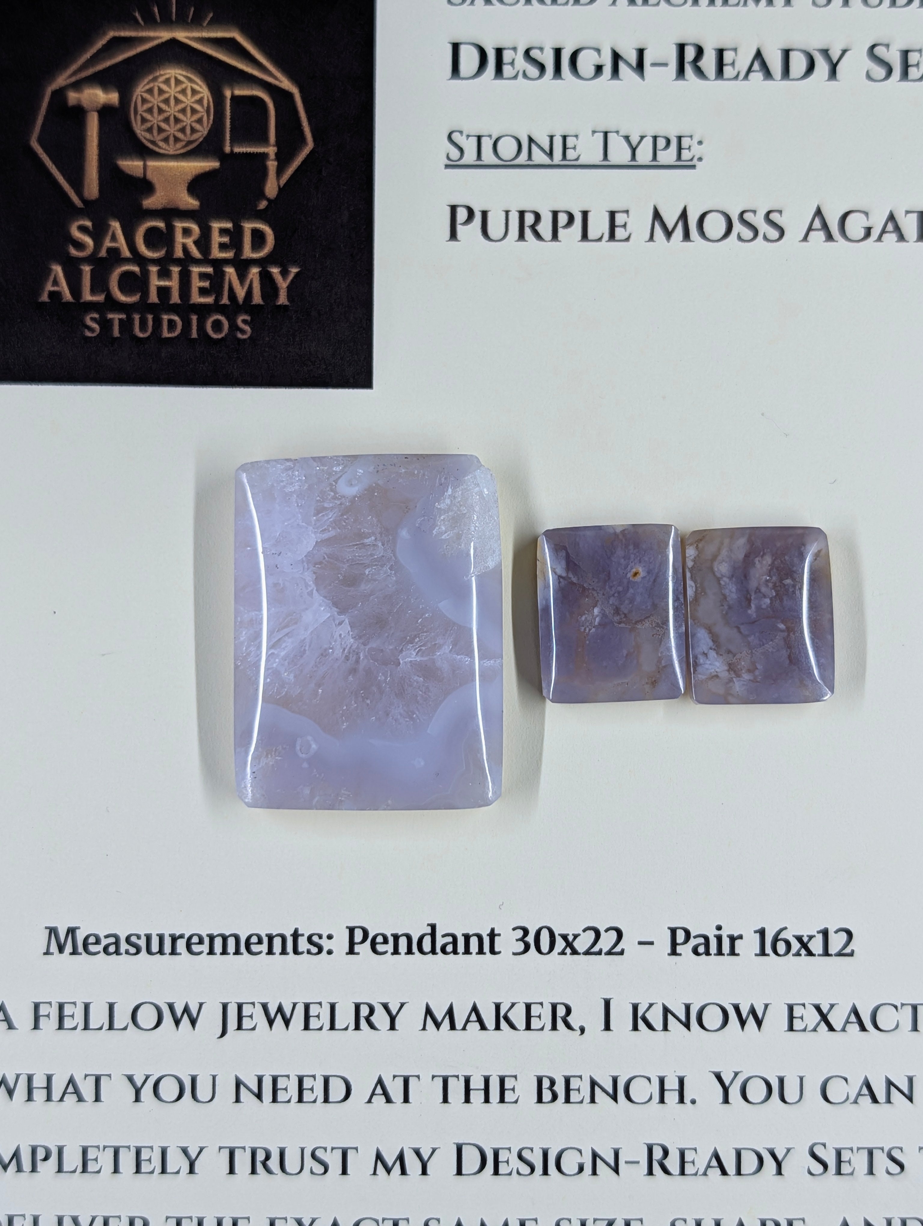 Rectangle Shape - Purple Moss Agate - Design-Ready Sets by Sacred Alchemy Studios