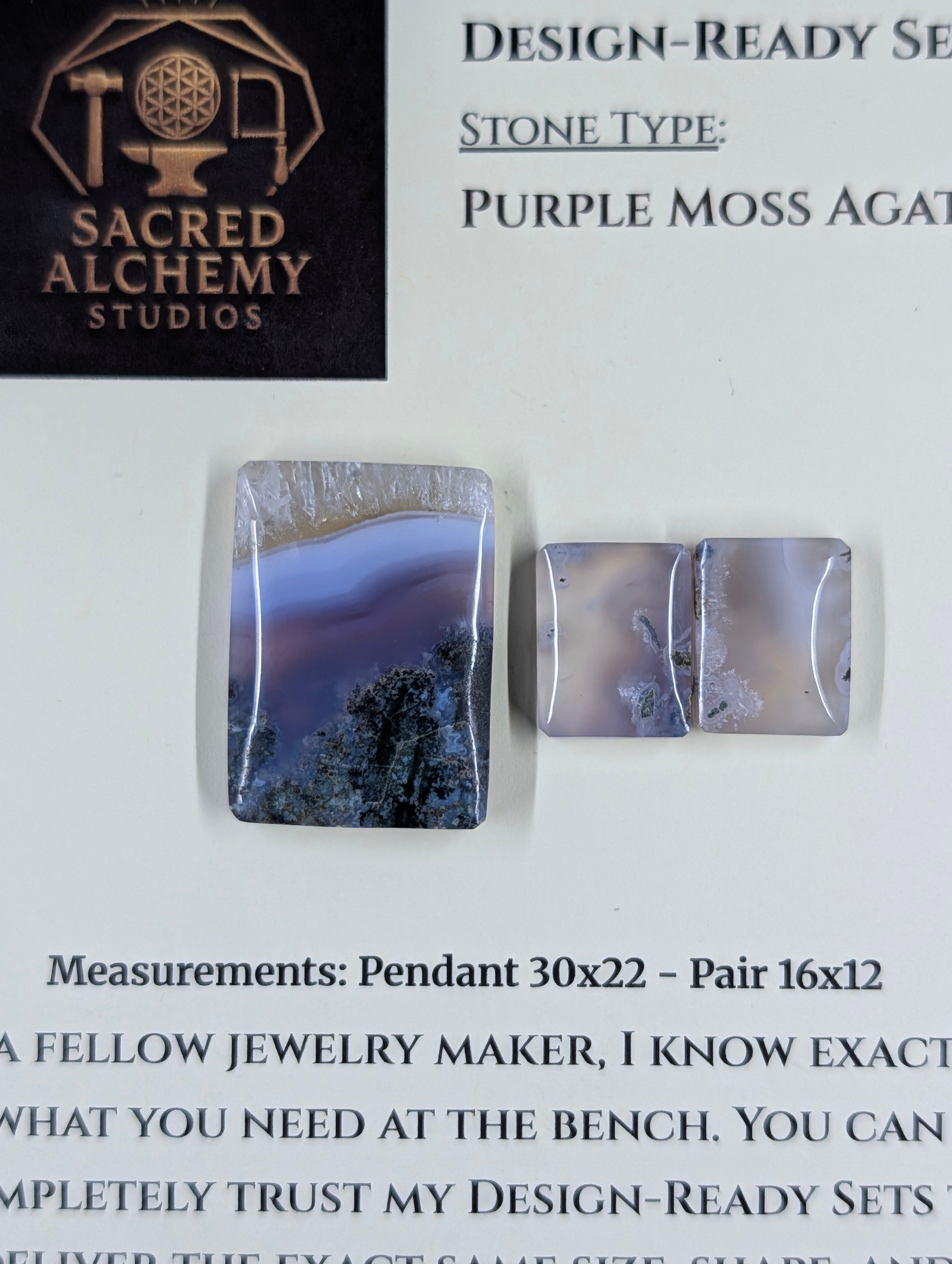 Rectangle Shape - Purple Moss Agate - Design-Ready Sets by Sacred Alchemy Studios