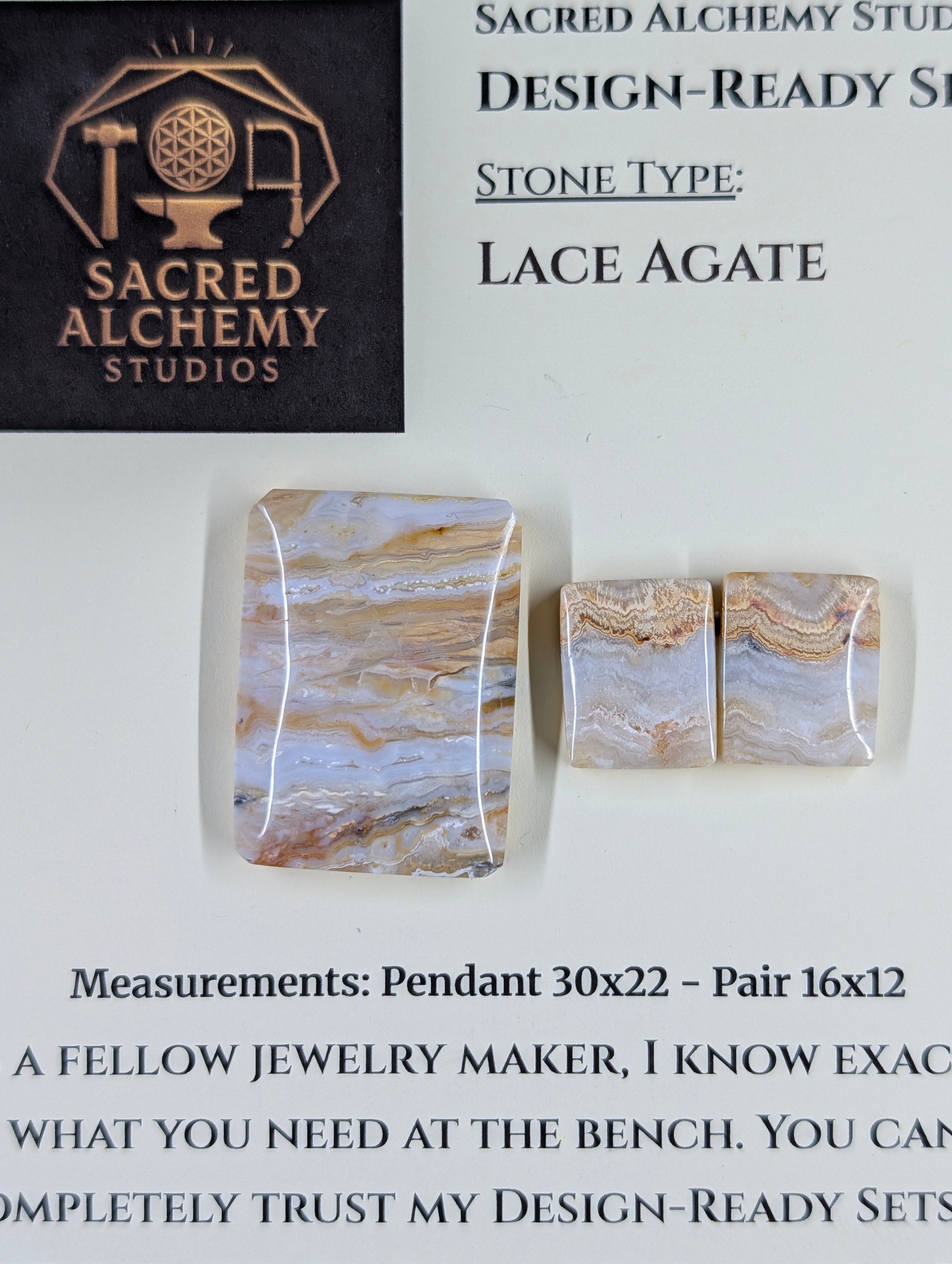 Rectangle Shape - Lace Agate - Design-Ready Set by Sacred Alchemy Studios