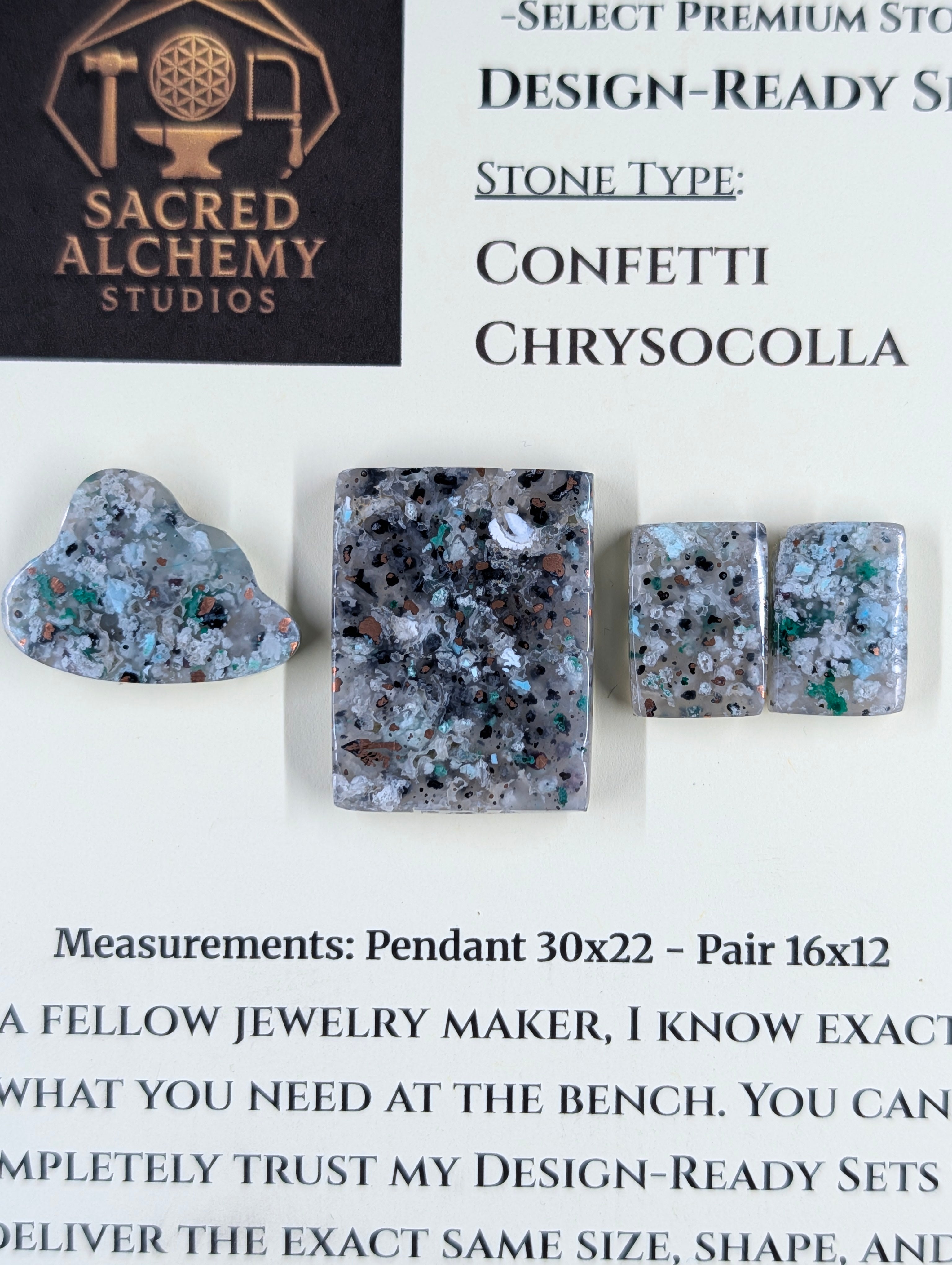 Rectangle Shape - Confetti Chrysocolla - Sacred Alchemy Select - Design-Ready Set by Sacred Alchemy Studios