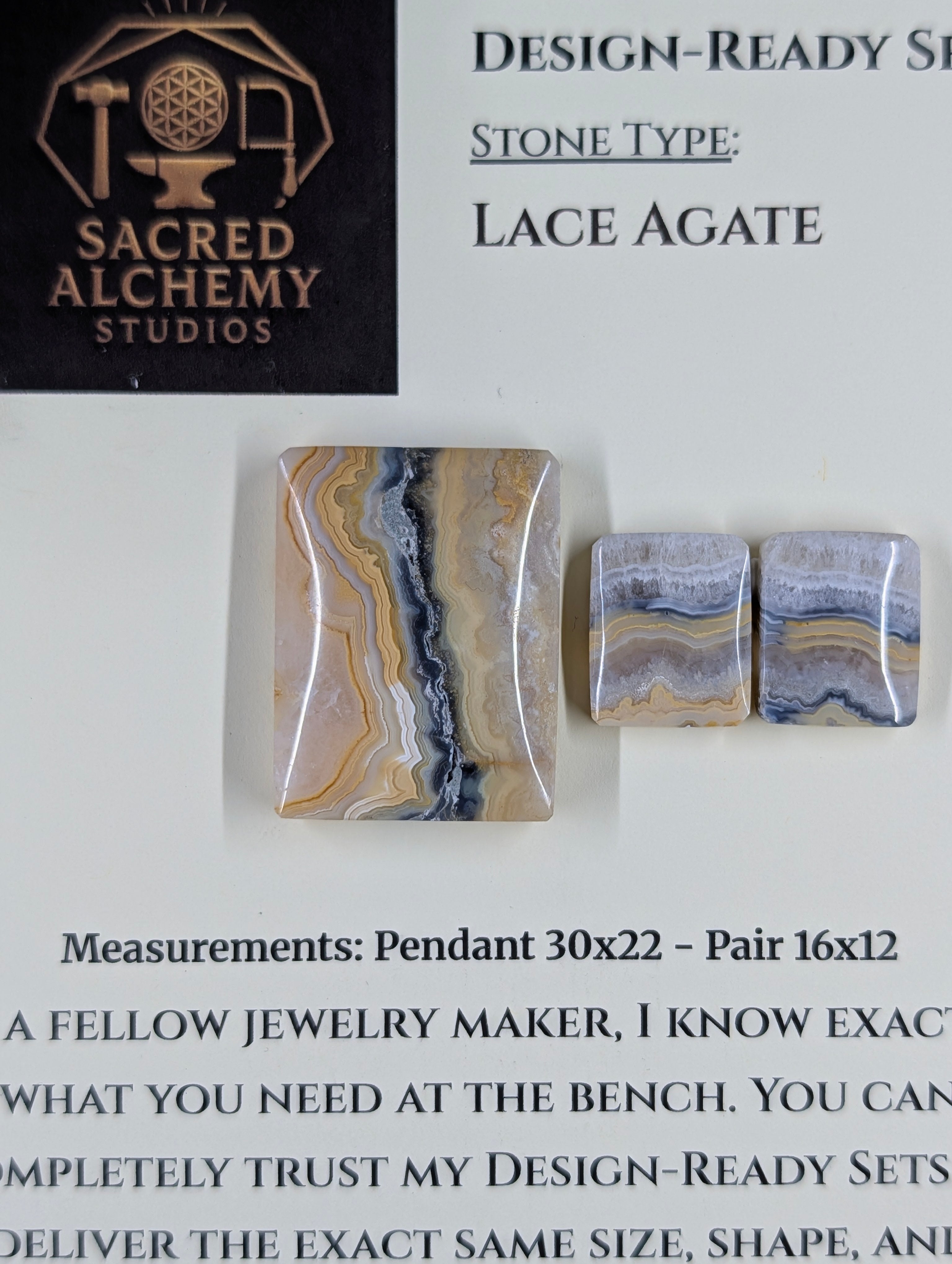 Rectangle Shape - Lace Agate - Design-Ready Set by Sacred Alchemy Studios
