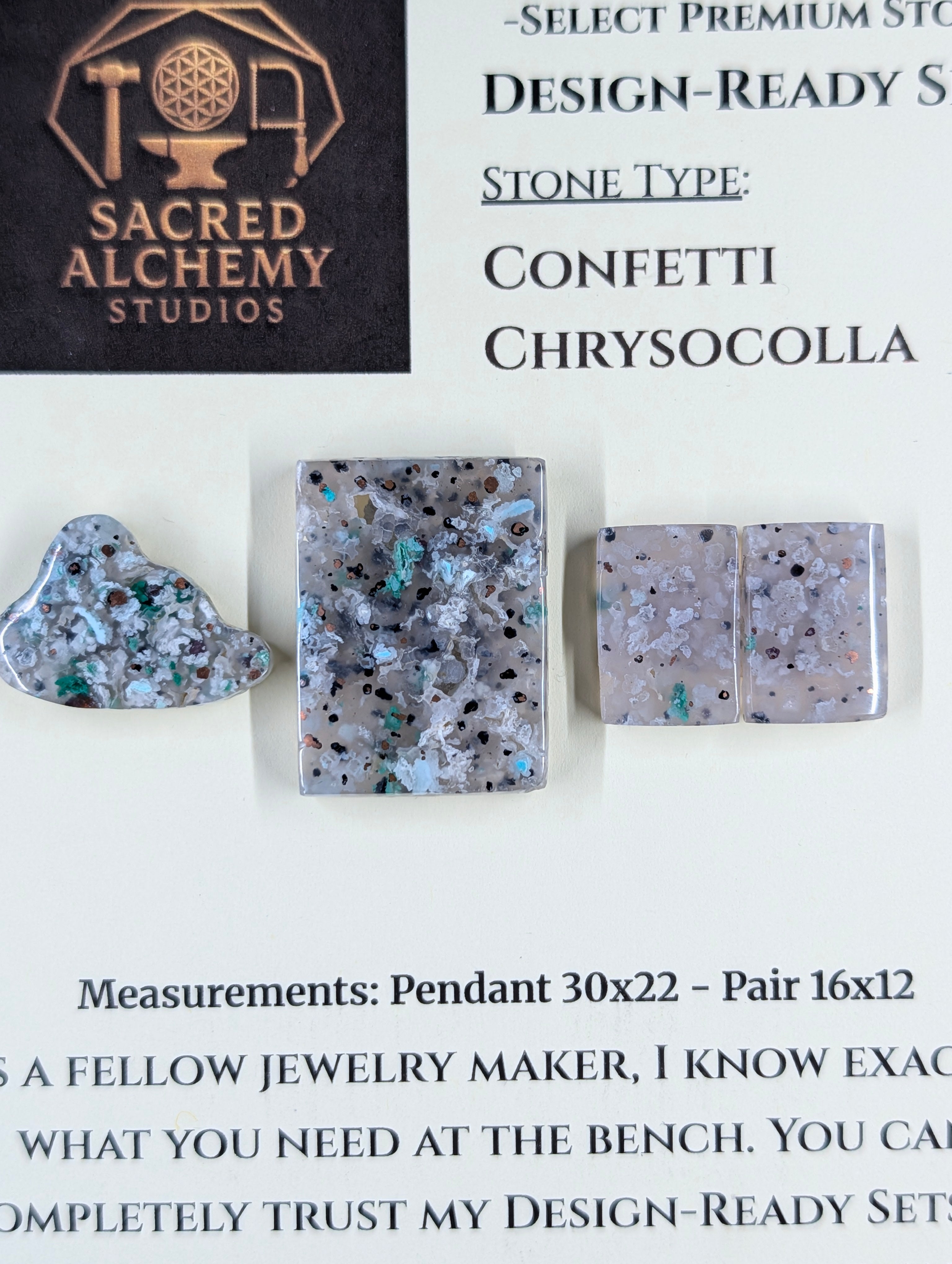 Rectangle Shape - Confetti Chrysocolla - Sacred Alchemy Select - Design-Ready Set by Sacred Alchemy Studios