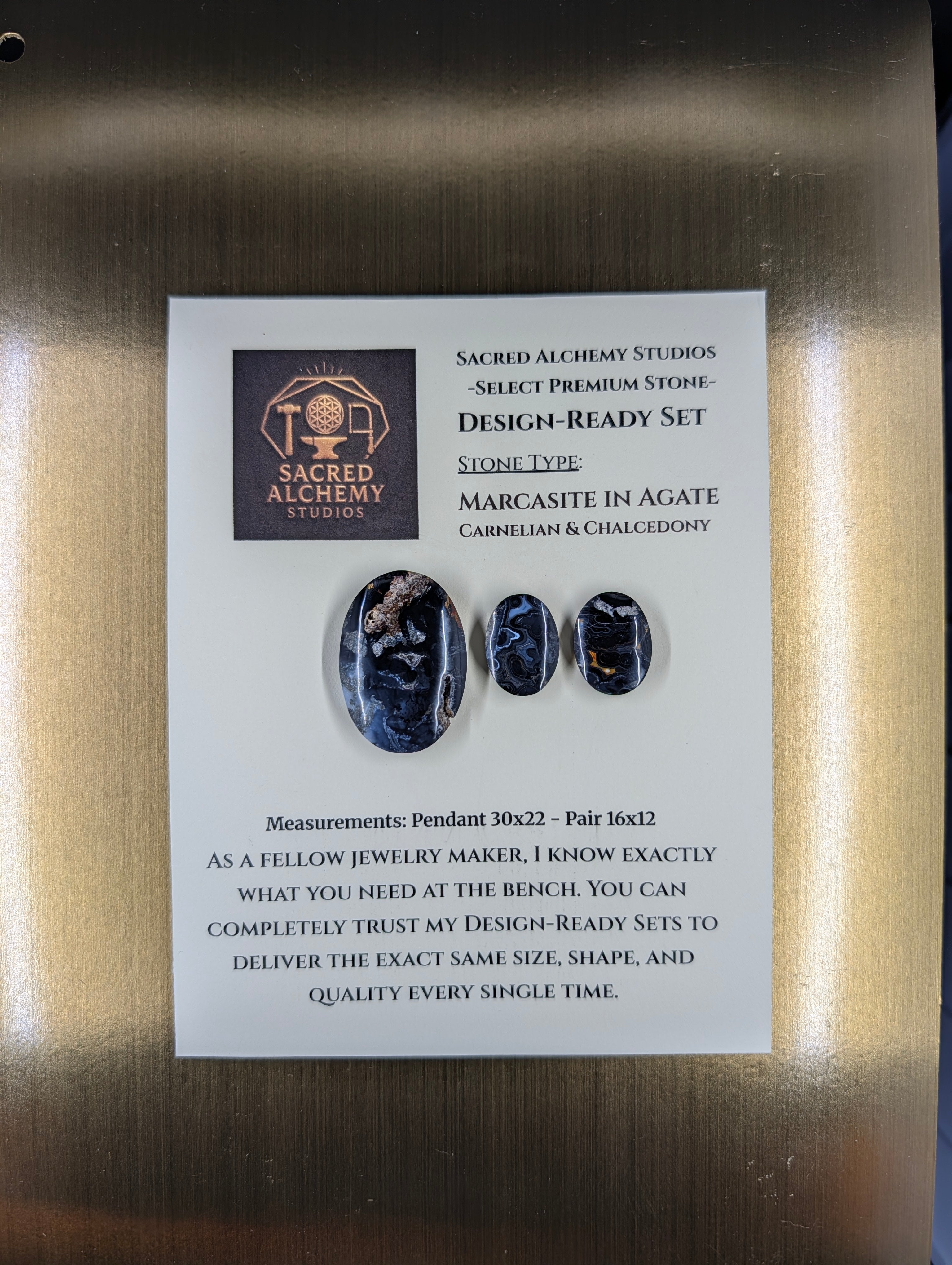 Oval Shape - Marcasite in Agate - Sacred Alchemy Select Premium Collection - Design-Ready Set by Sacred Alchemy Studios