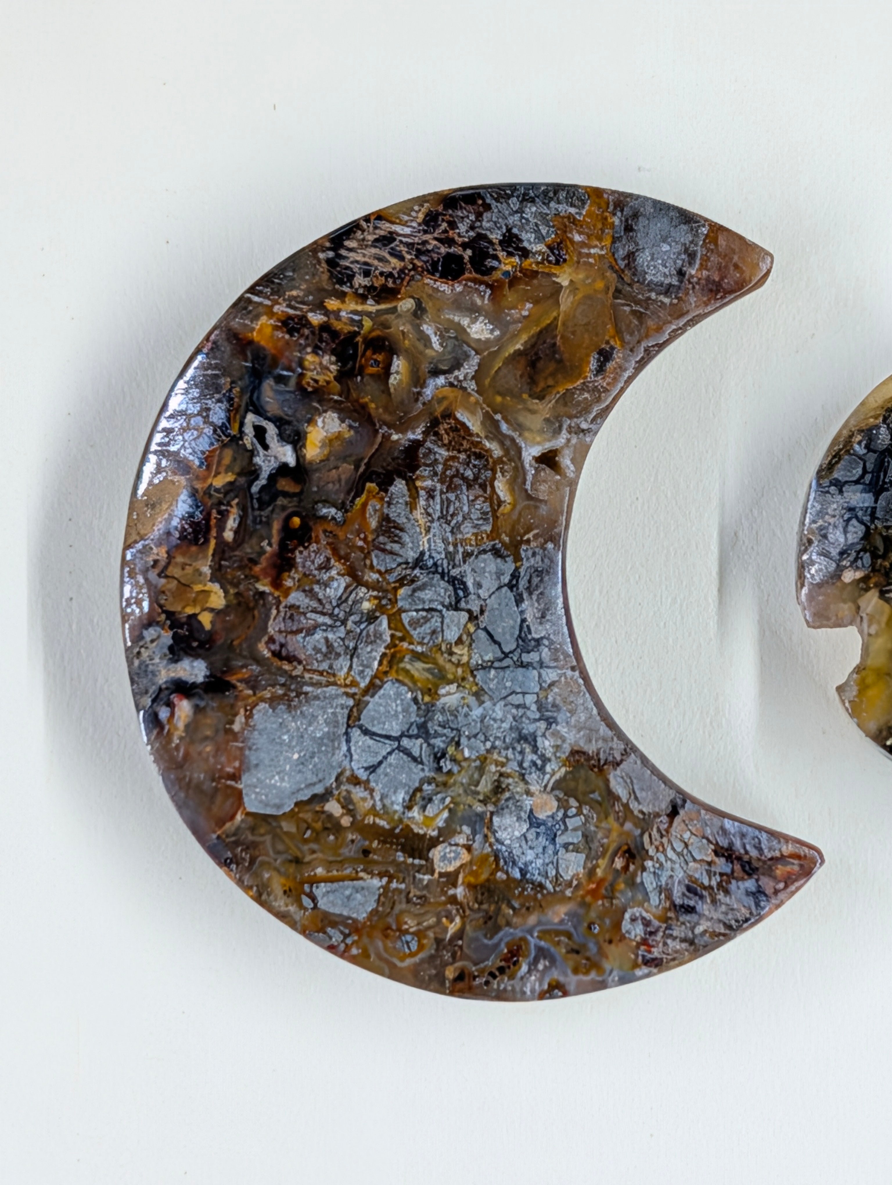 Crescent Moon - Marcasite in Agate - Sacred Alchemy Select Premium Collection - Design-Ready Set by Sacred Alchemy Studios