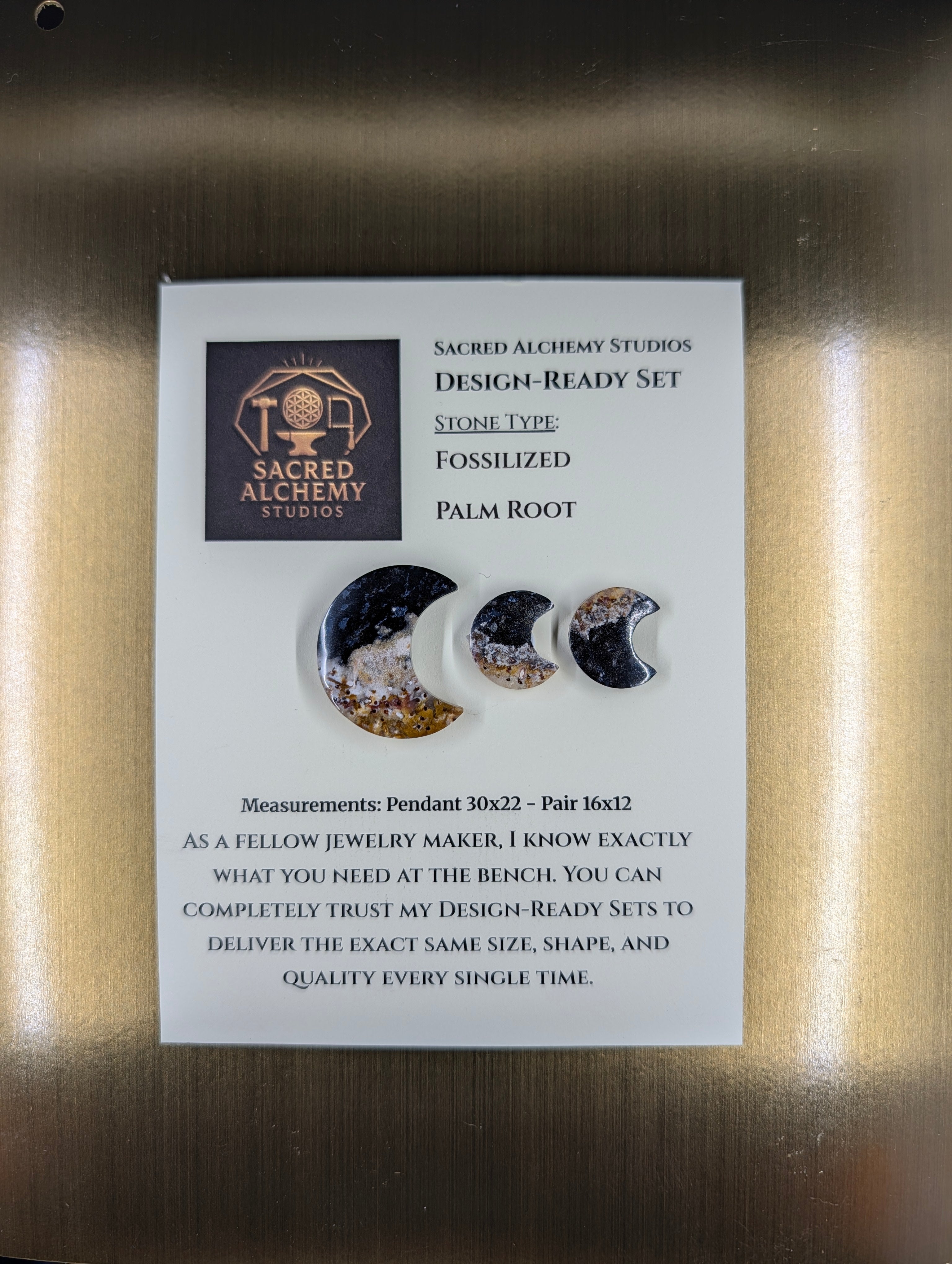 Crescent Moon - Fossilized Palm Root - Design-Ready Set by Sacred Alchemy Studios