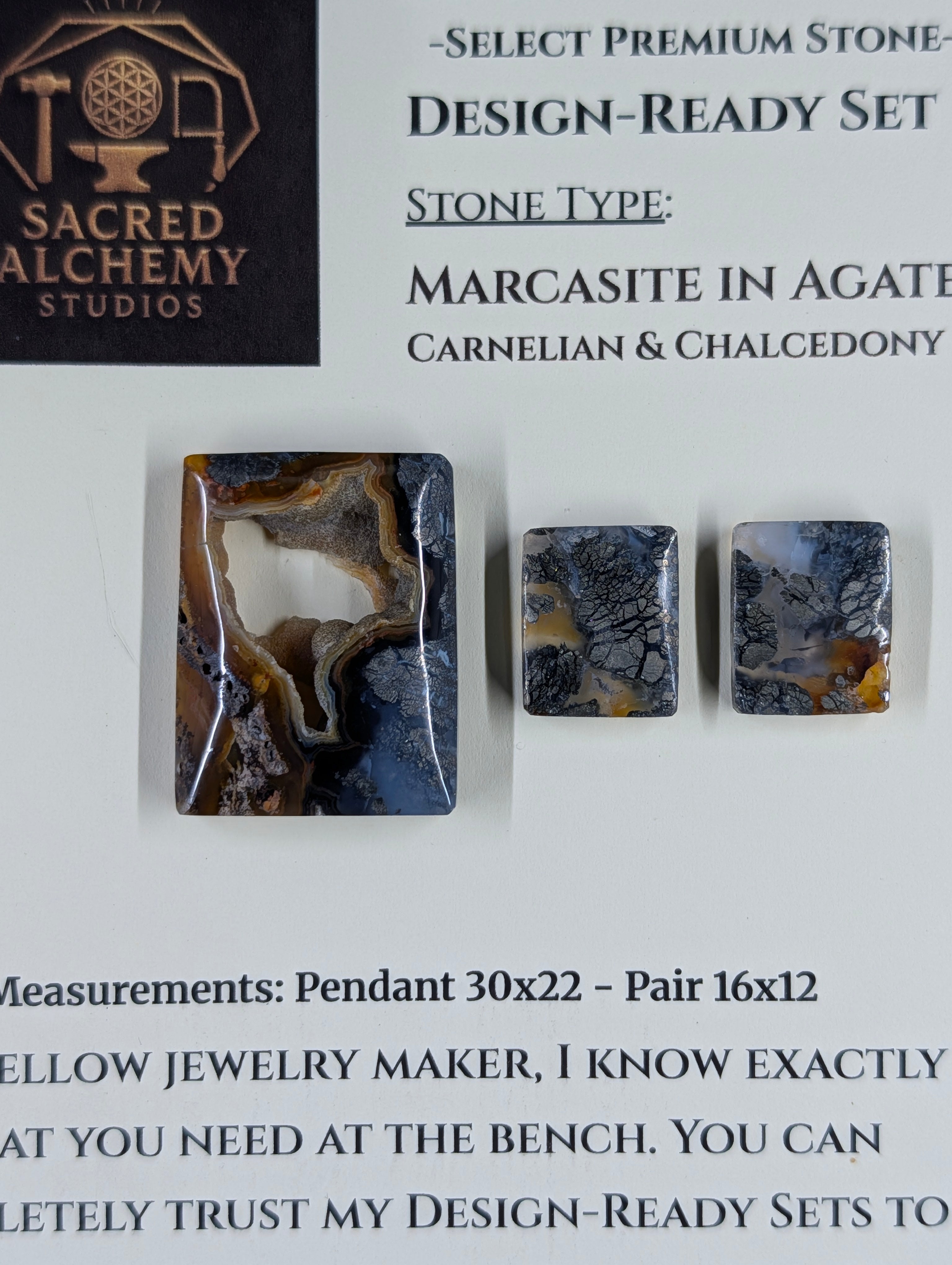 Rectangle Shape - Marcasite in Agate - Sacred Alchemy Select Premium Collection - Design-Ready Set by Sacred Alchemy Studios