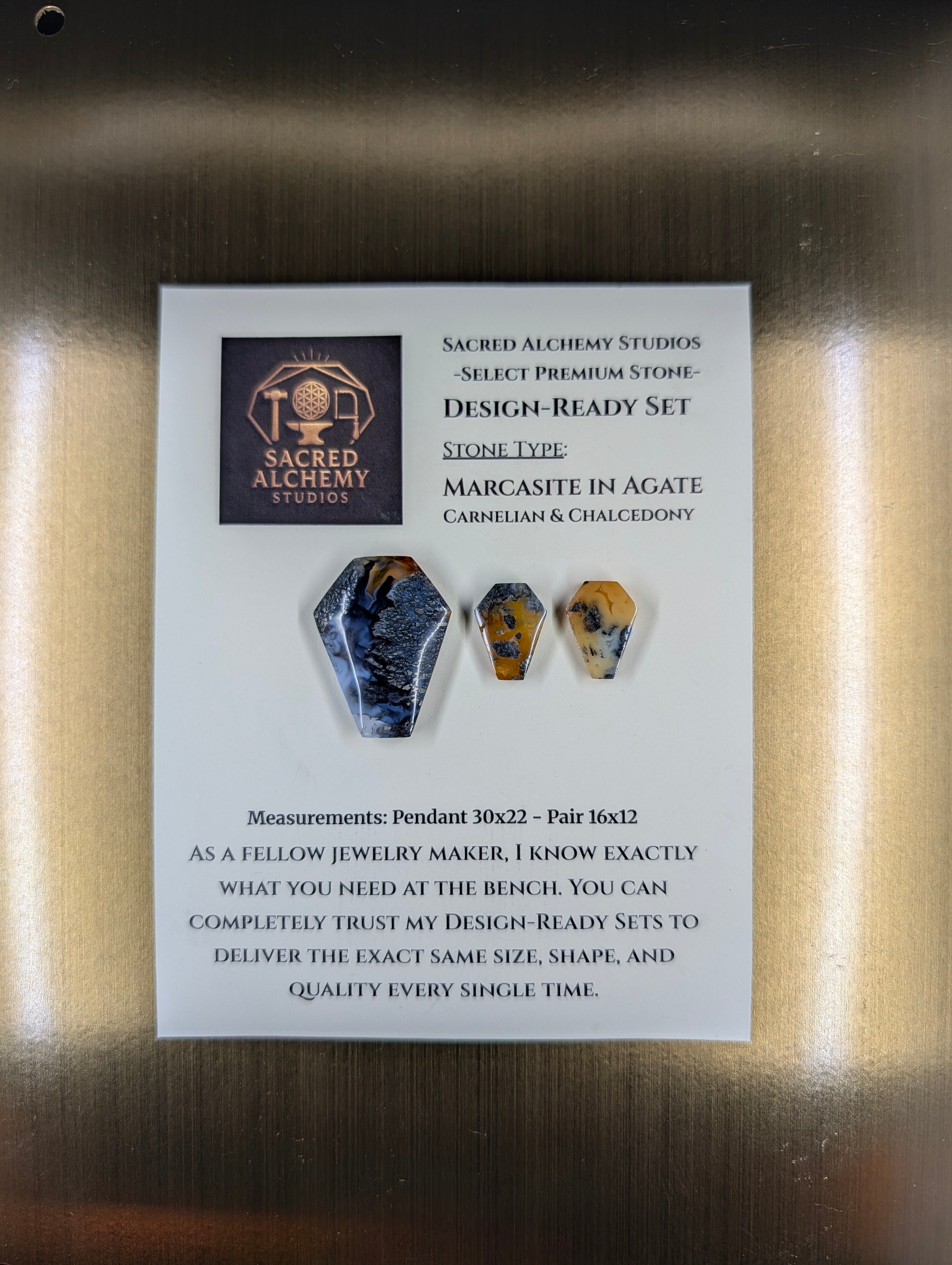 Coffin Shape - Marcasite in Agate - Sacred Alchemy Select Premium Collection - Design-Ready Set by Sacred Alchemy Studios