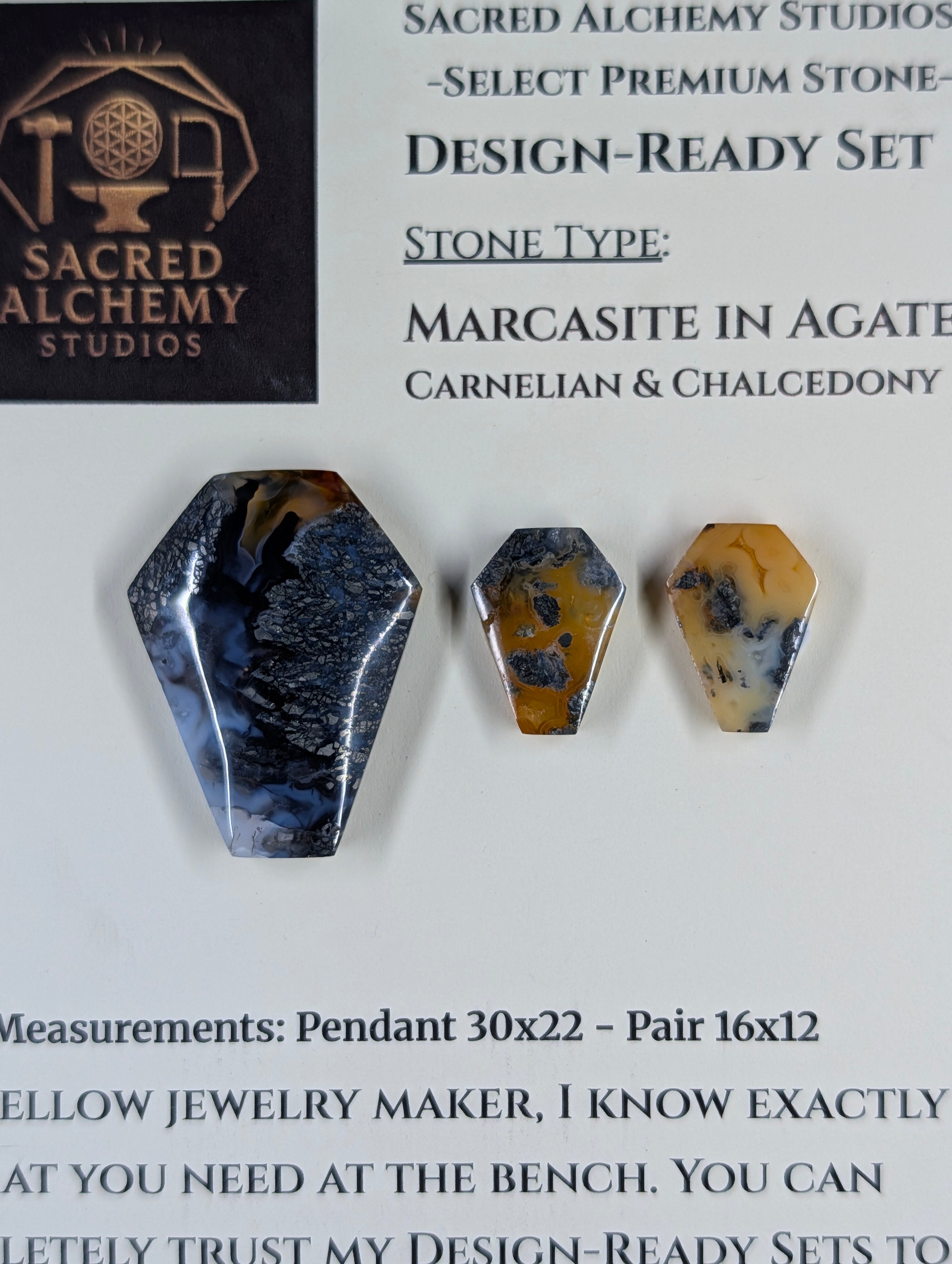 Coffin Shape - Marcasite in Agate - Sacred Alchemy Select Premium Collection - Design-Ready Set by Sacred Alchemy Studios