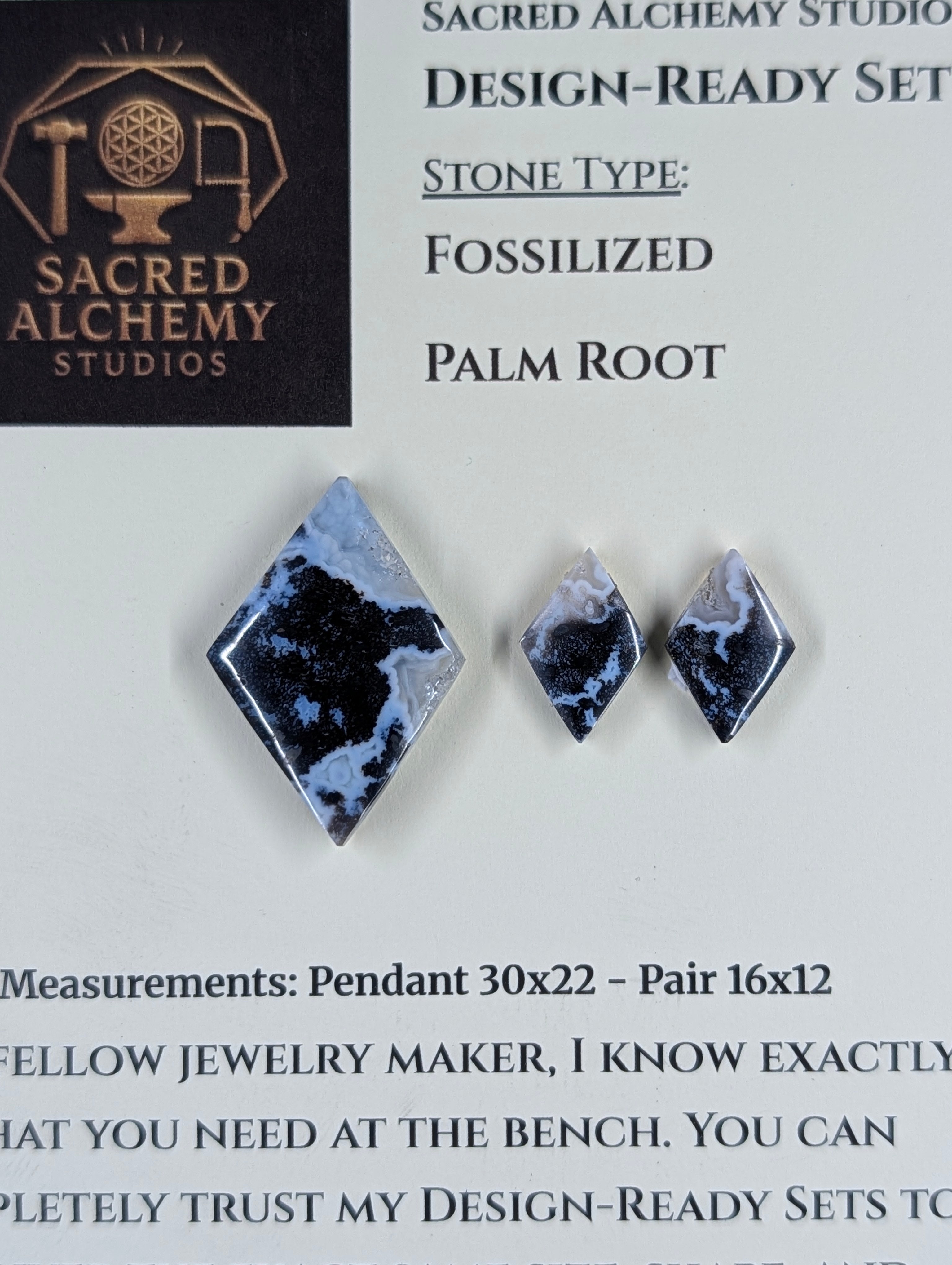 Rhombus Shape - Fossilized Palm Root - Design-Ready Set by Sacred Alchemy Studios