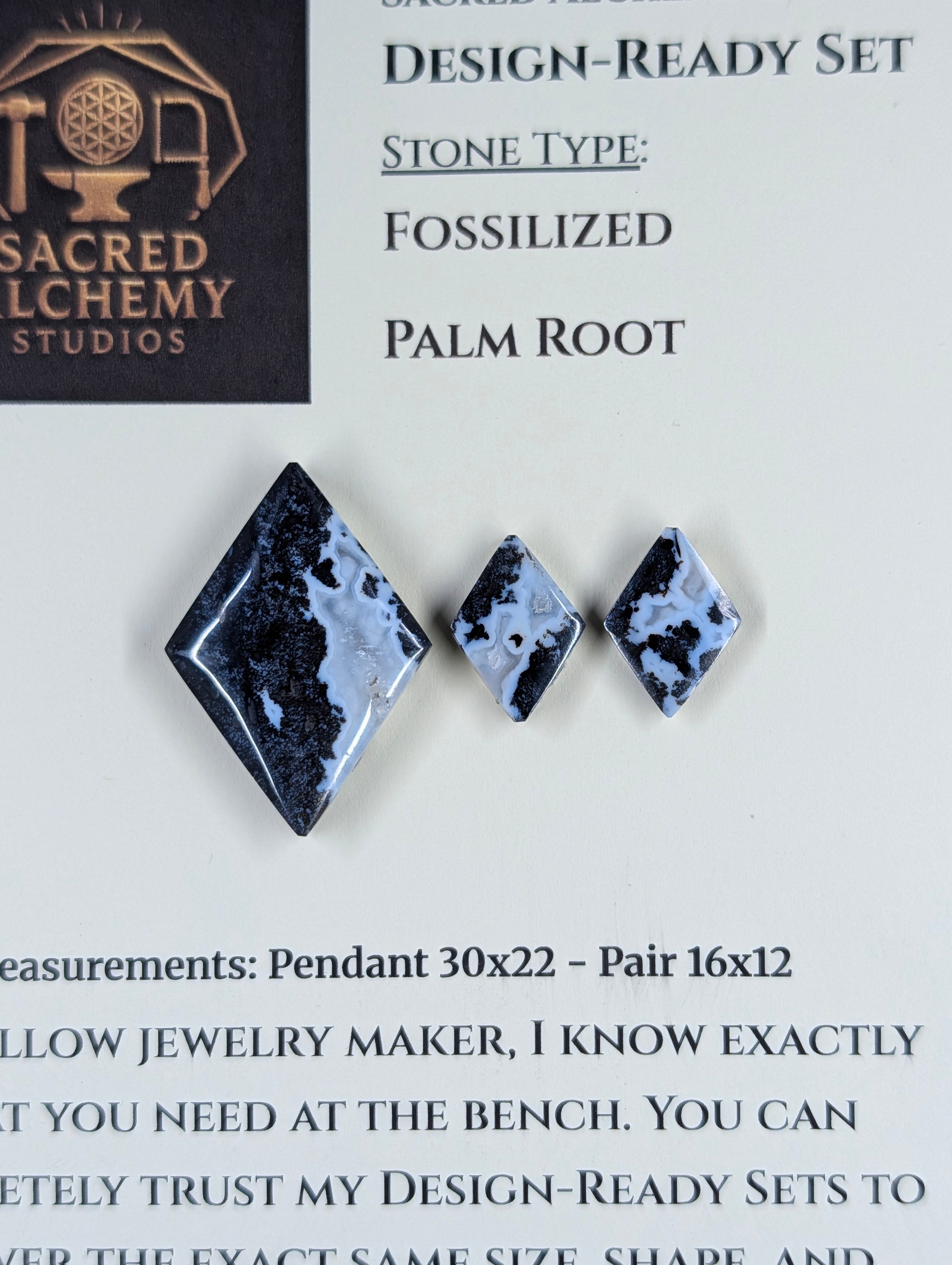 Rhombus Shape - Fossilized Palm Root - Design-Ready Set by Sacred Alchemy Studios
