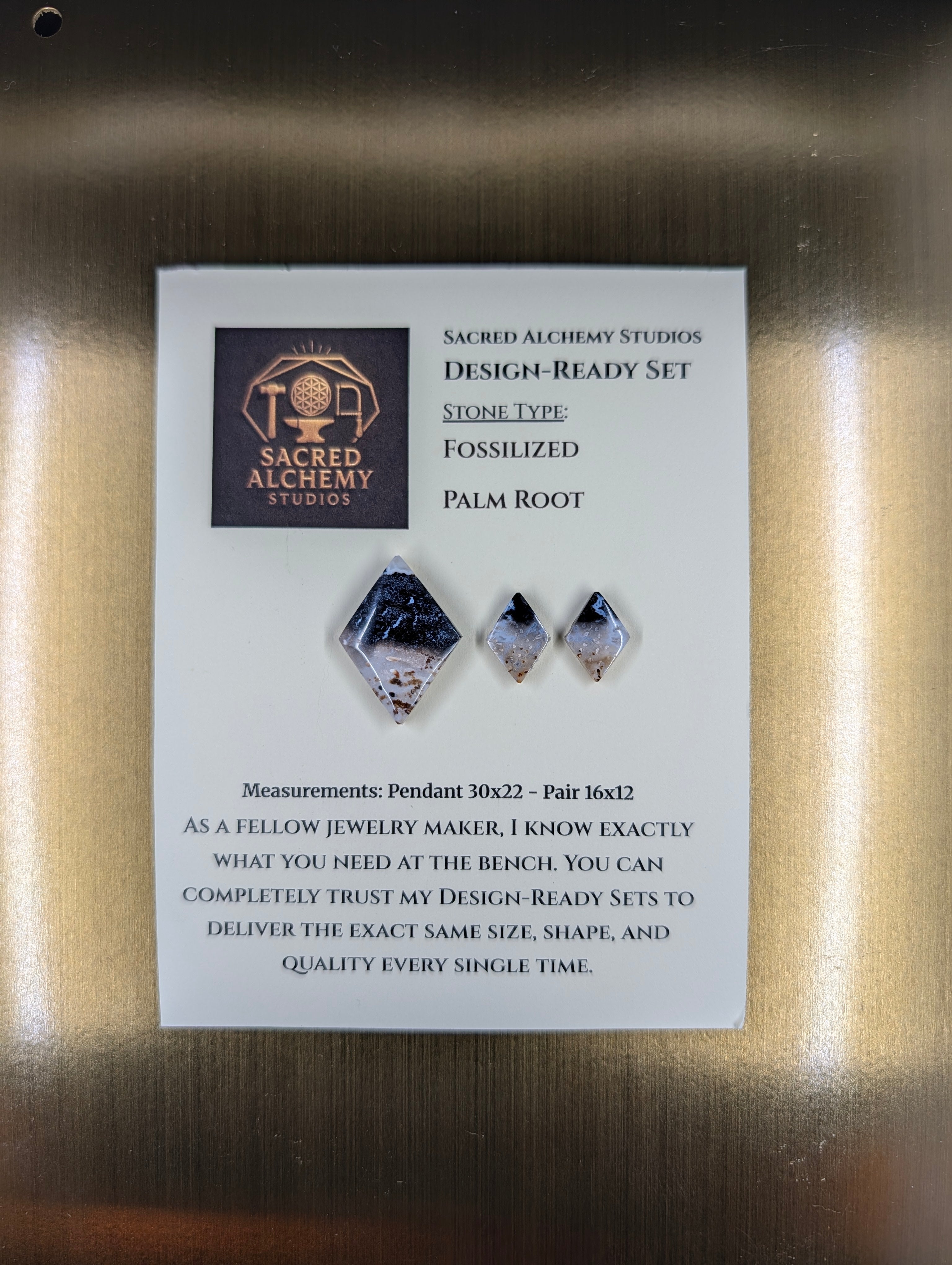 Rhombus Shape - Fossilized Palm Root - Design-Ready Set by Sacred Alchemy Studios