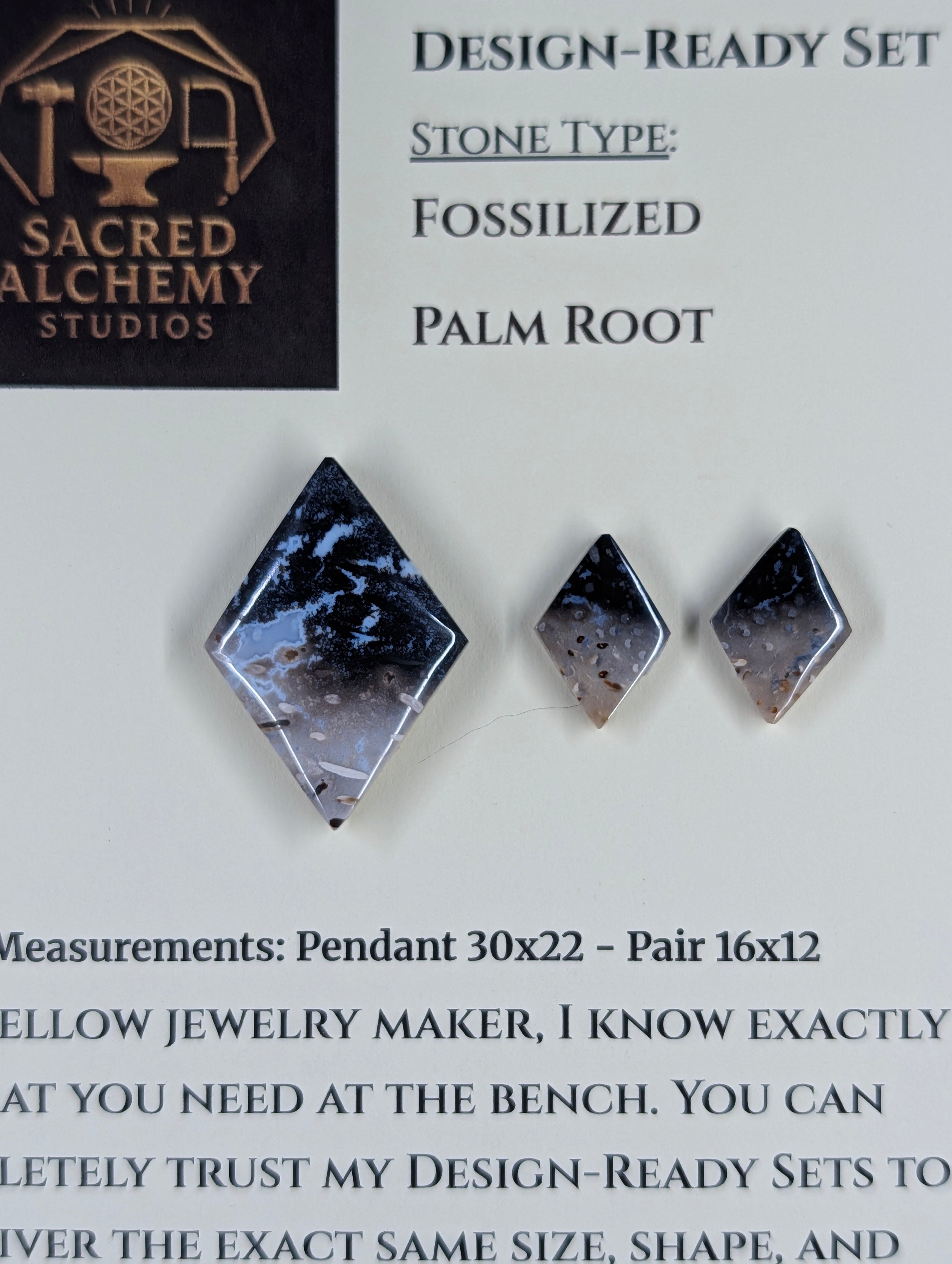Rhombus Shape - Fossilized Palm Root - Design-Ready Set by Sacred Alchemy Studios