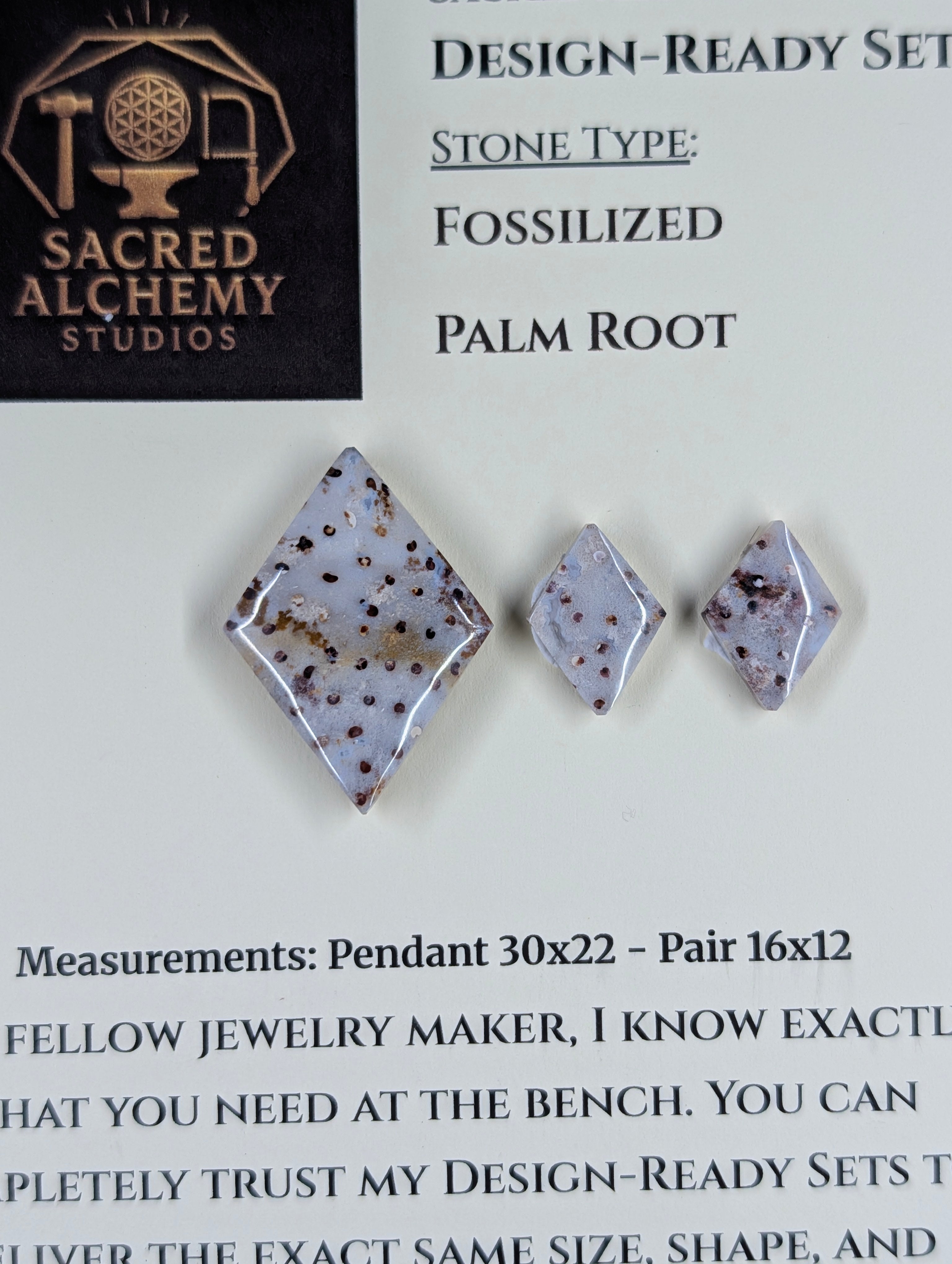 Rhombus Shape - Fossilized Palm Root - Design-Ready Set by Sacred Alchemy Studios