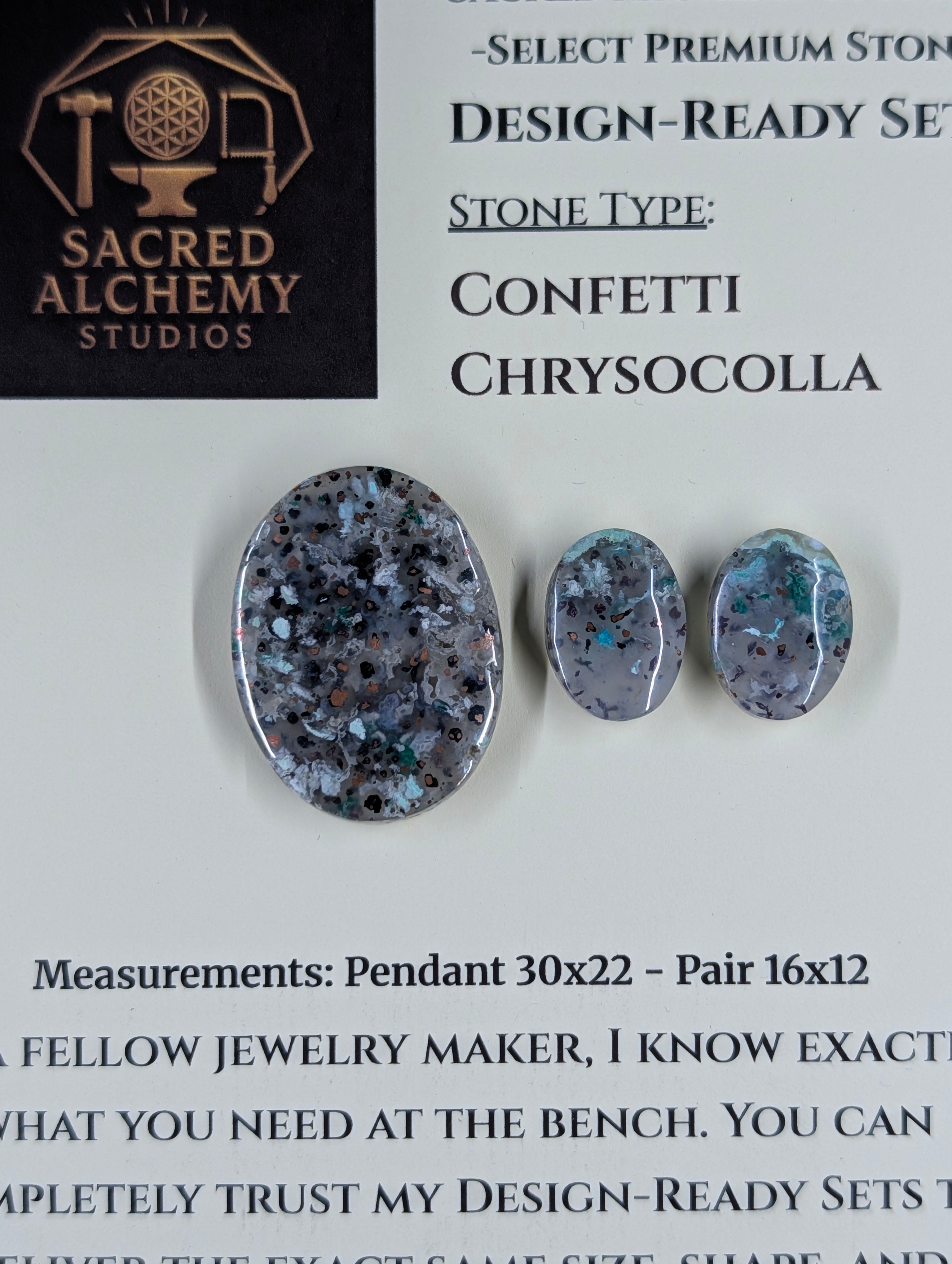 Oval Shape - Confetti Chrysocolla - Sacred Alchemy Select - Design-Ready Set by Sacred Alchemy Studios