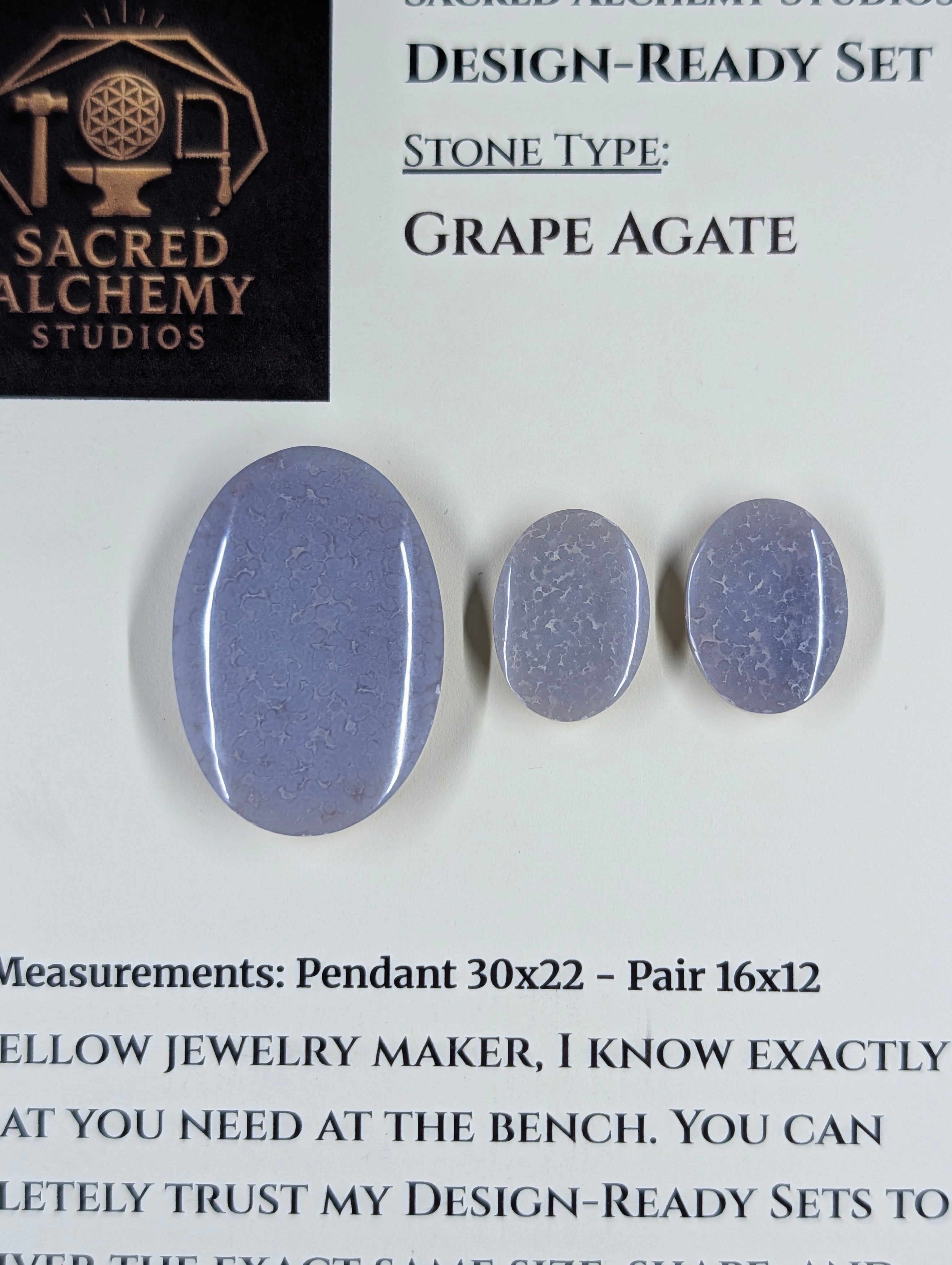 Oval Shape - Grape Agate - Design-Ready Set by Sacred Alchemy Studios