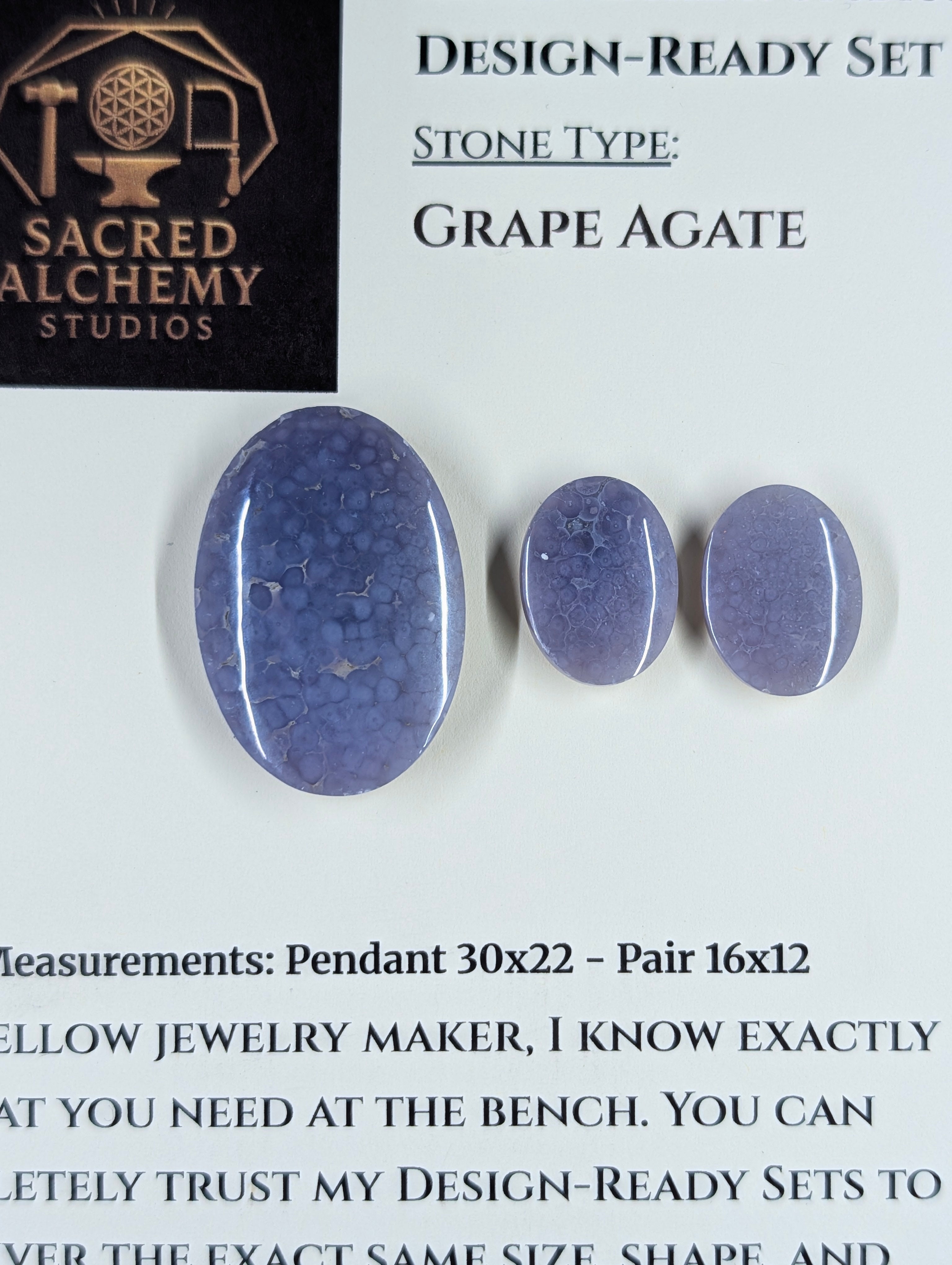 Oval Shape - Grape Agate - Design-Ready Set by Sacred Alchemy Studios