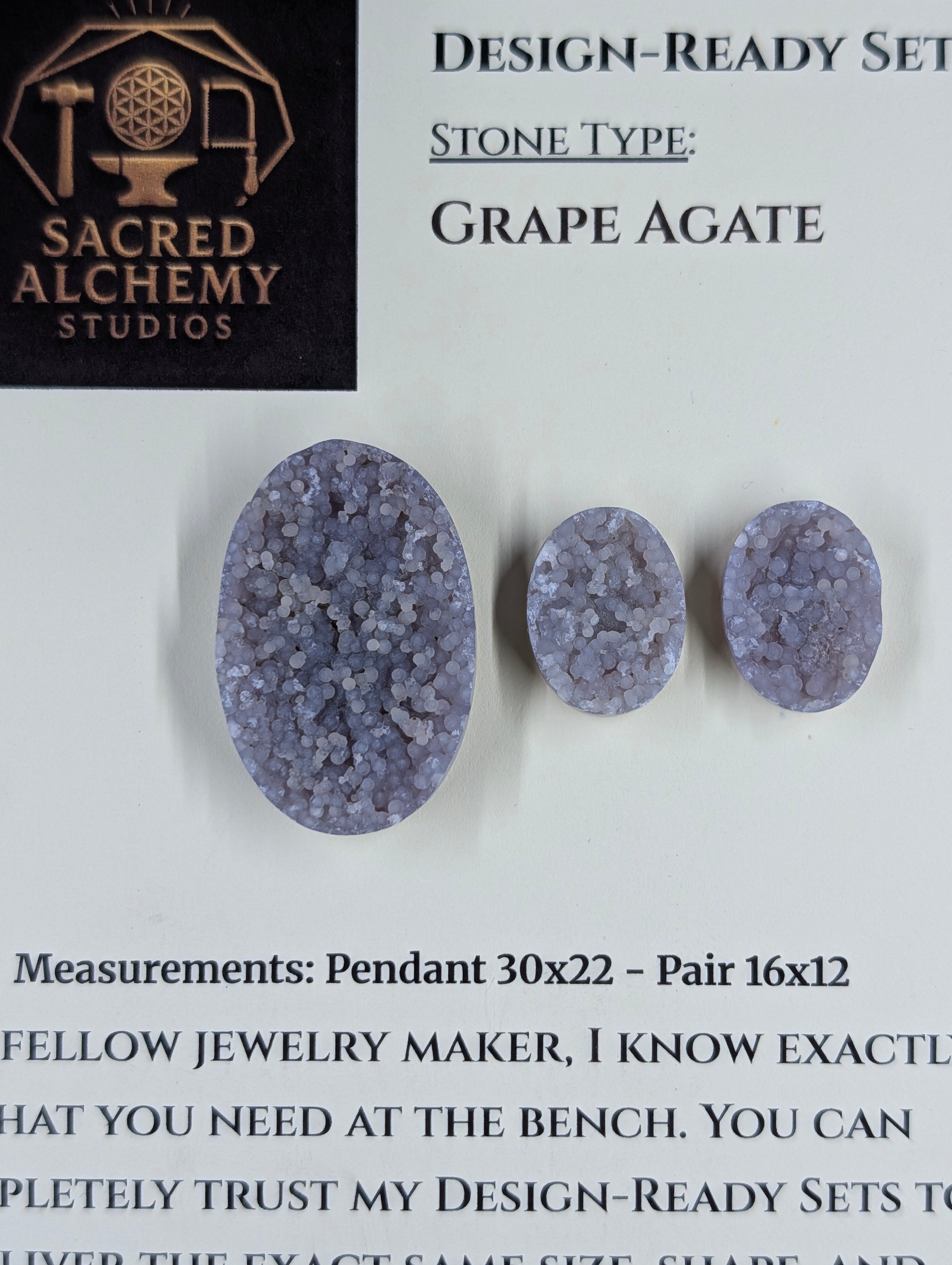 Oval Shape - Grape Agate - Botryoidal - Design-Ready Set by Sacred Alchemy Studios