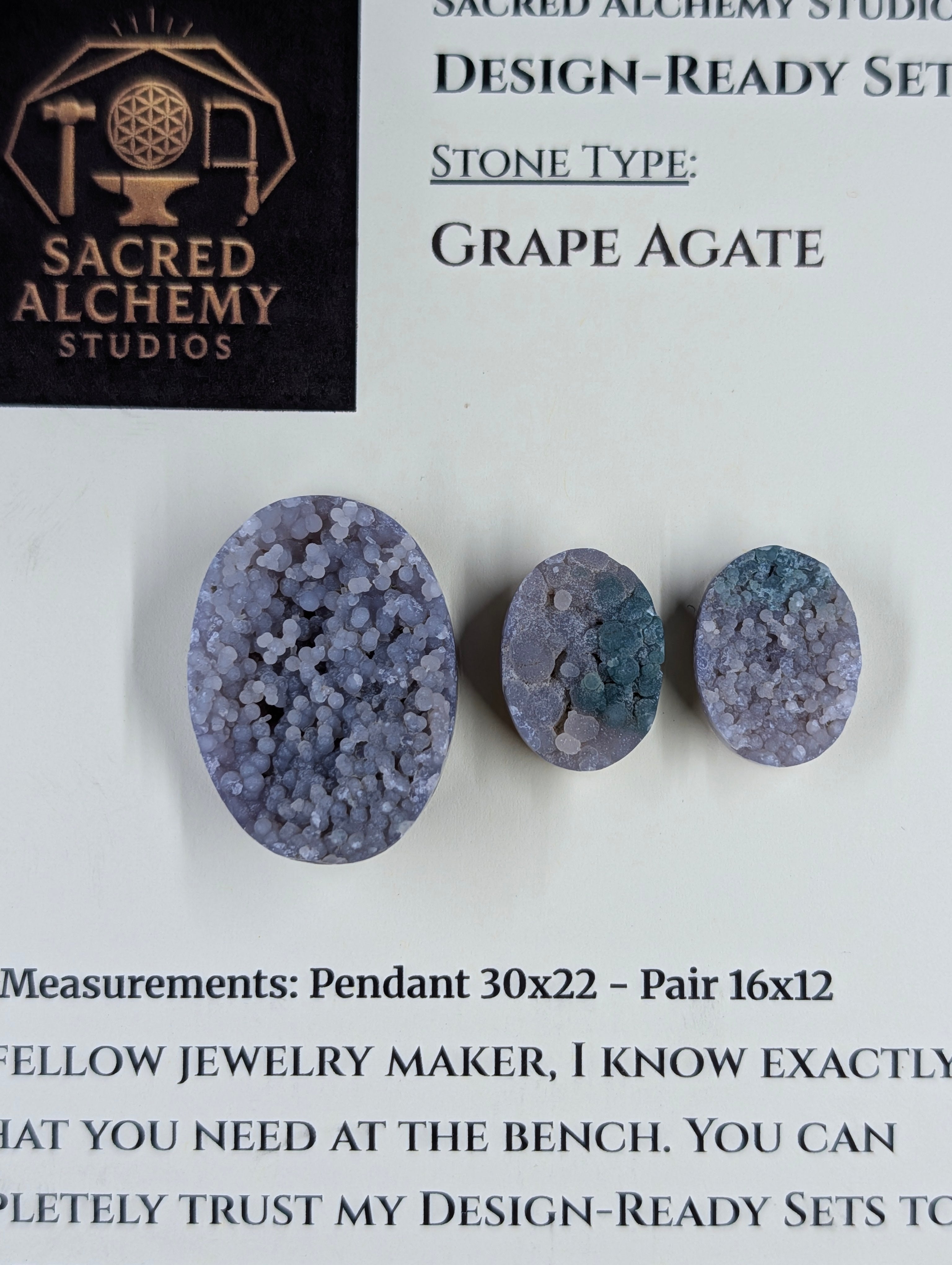 Oval Shape - Grape Agate - Botryoidal - Design-Ready Set by Sacred Alchemy Studios