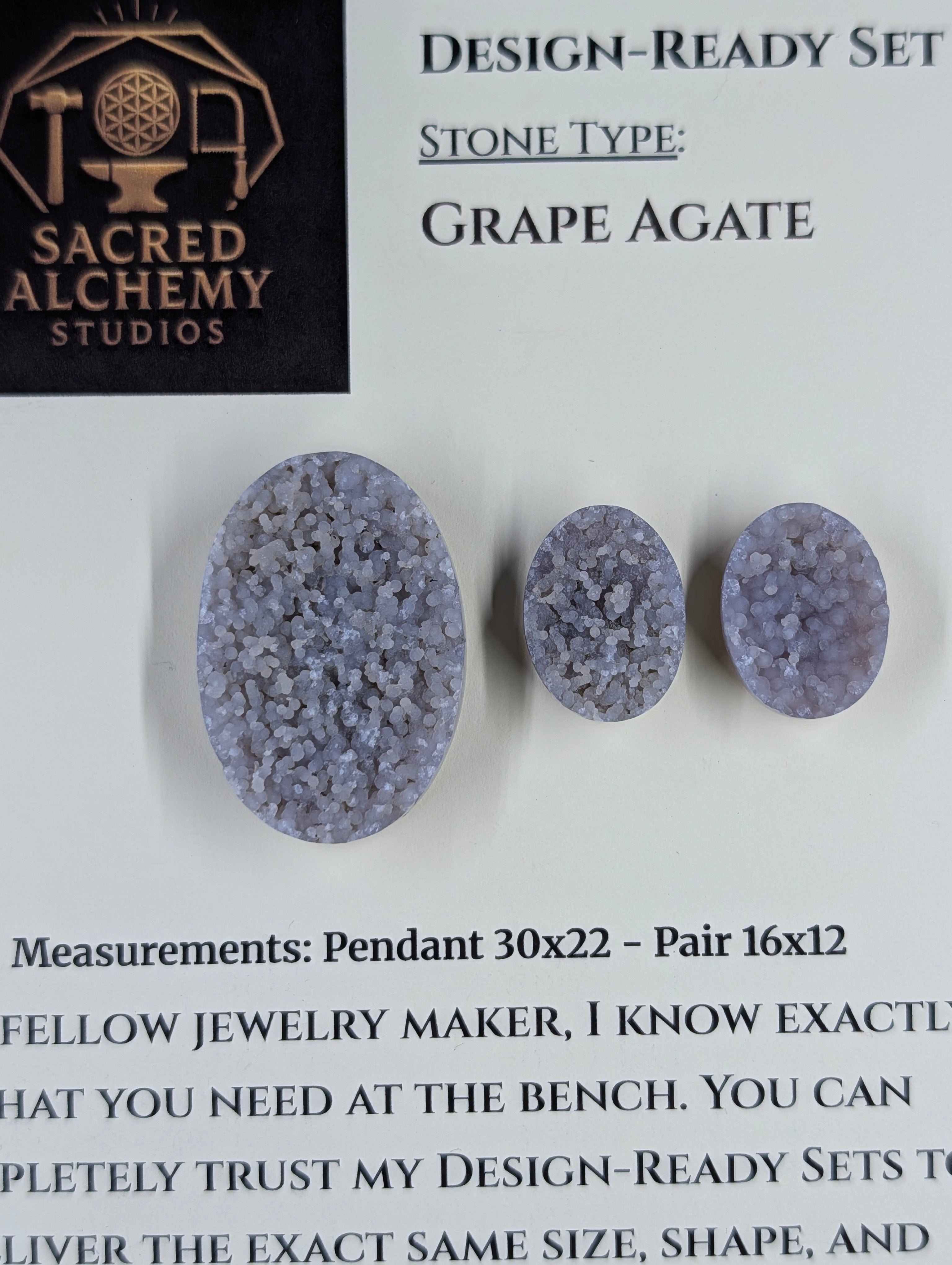 Oval Shape - Grape Agate - Botryoidal - Design-Ready Set by Sacred Alchemy Studios