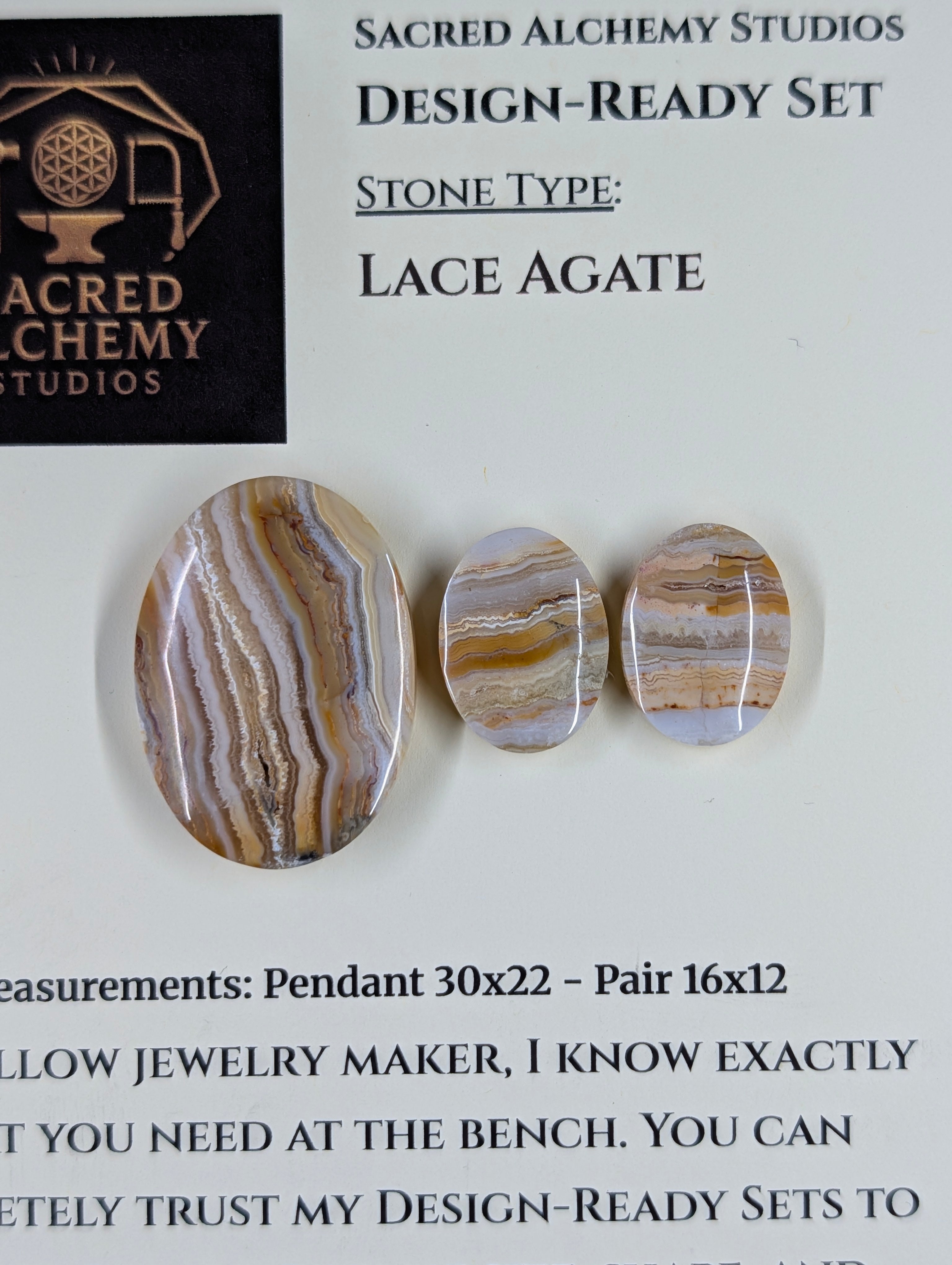 Oval Shape - Lace Agate - Design-Ready Set by Sacred Alchemy Studios