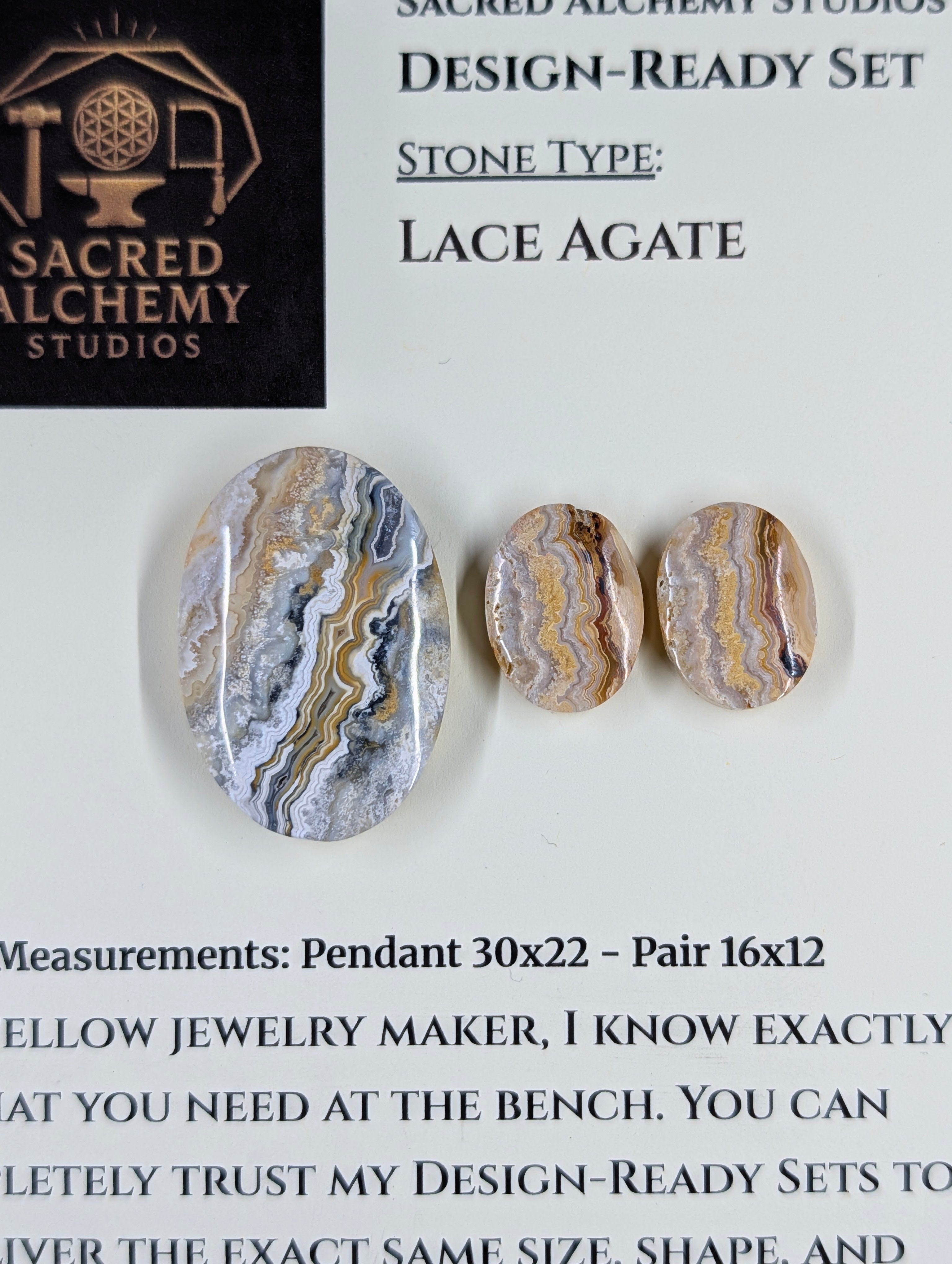 Oval Shape - Lace Agate - Design-Ready Set by Sacred Alchemy Studios