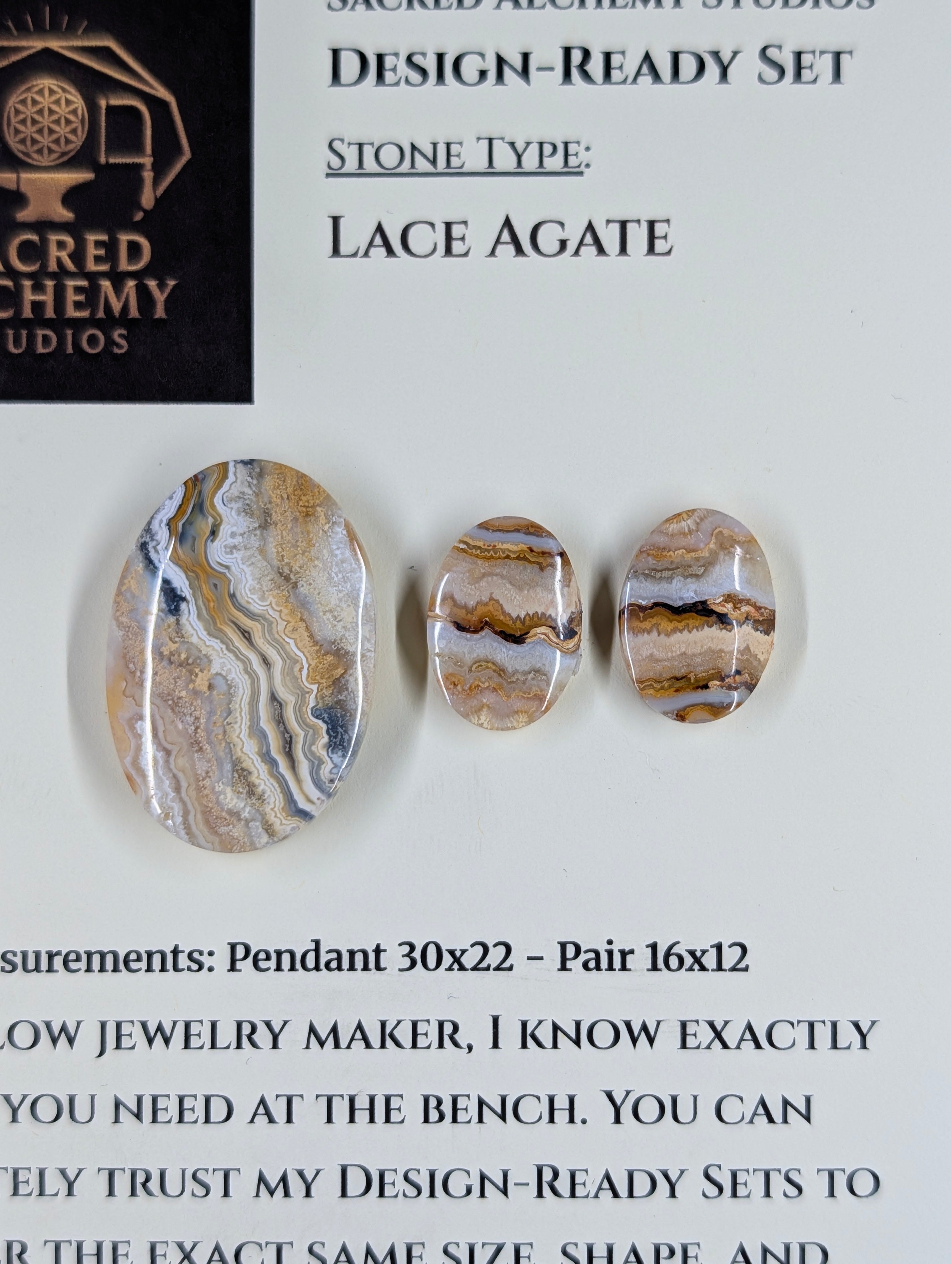 Oval Shape - Lace Agate - Design-Ready Set by Sacred Alchemy Studios