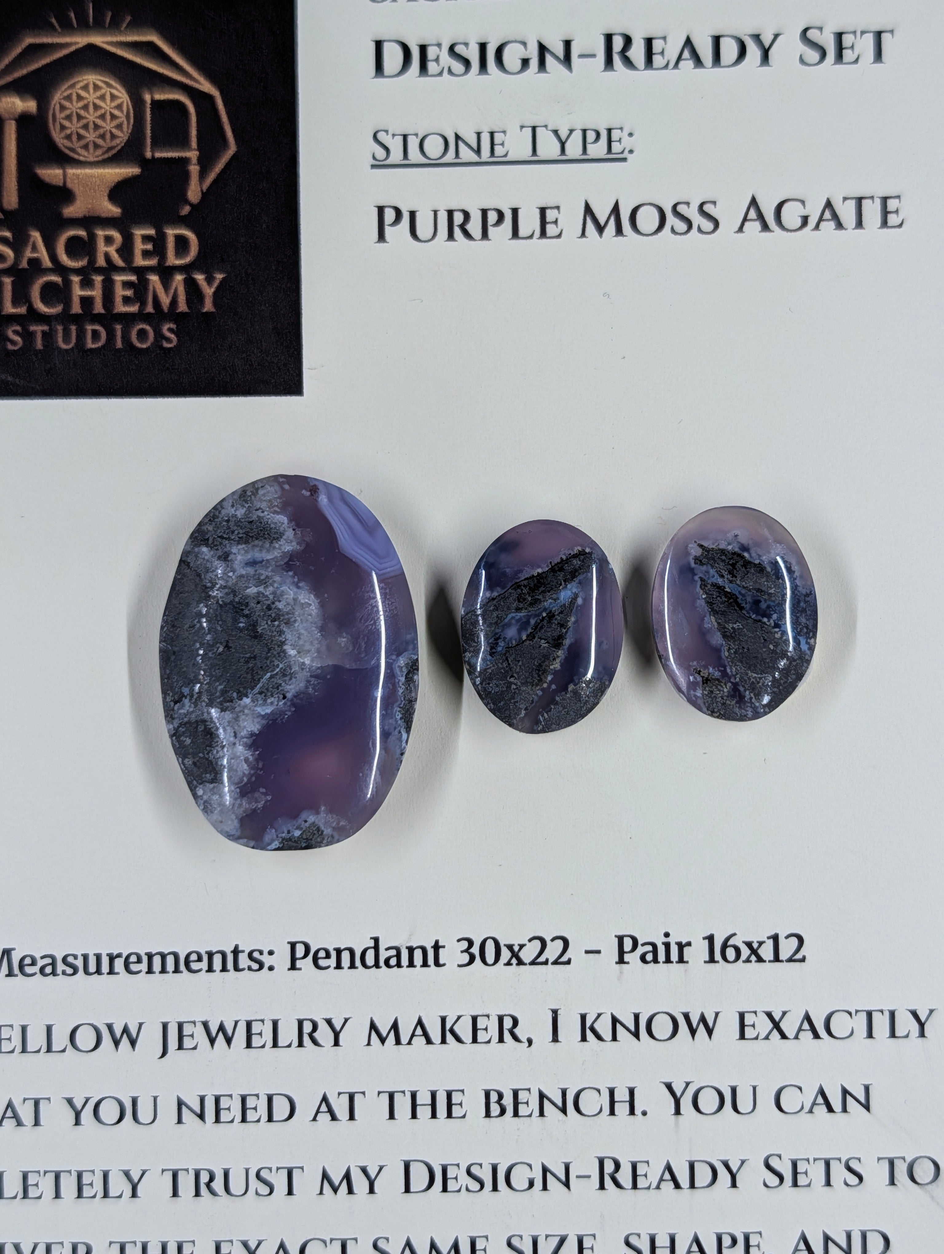 Oval Shape - Purple Moss Agate - Design-Ready Set by Sacred Alchemy Studios