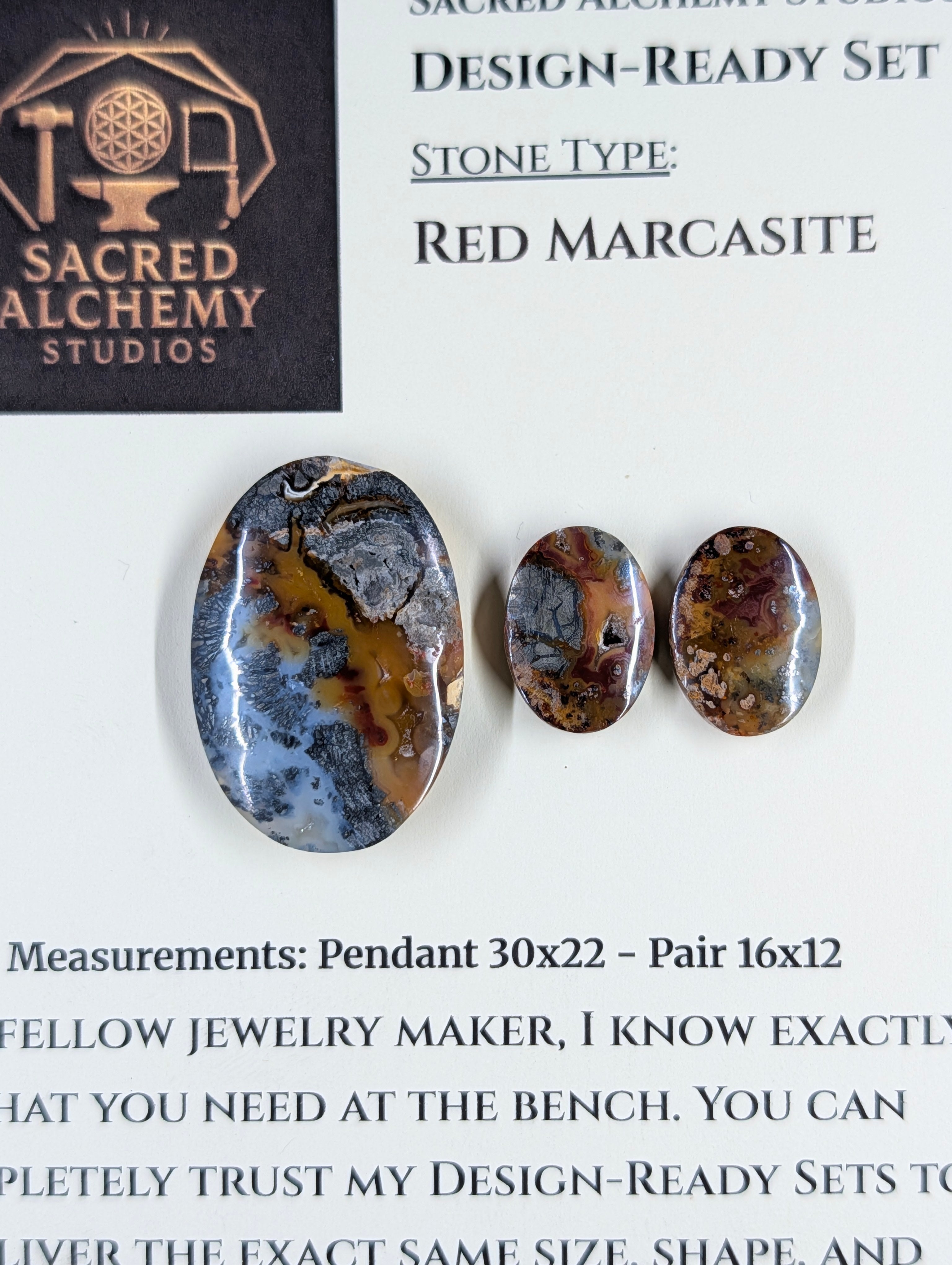 Oval Shape - Marcasite in Agate - Sacred Alchemy Select - Design-Ready Set by Sacred Alchemy Studios